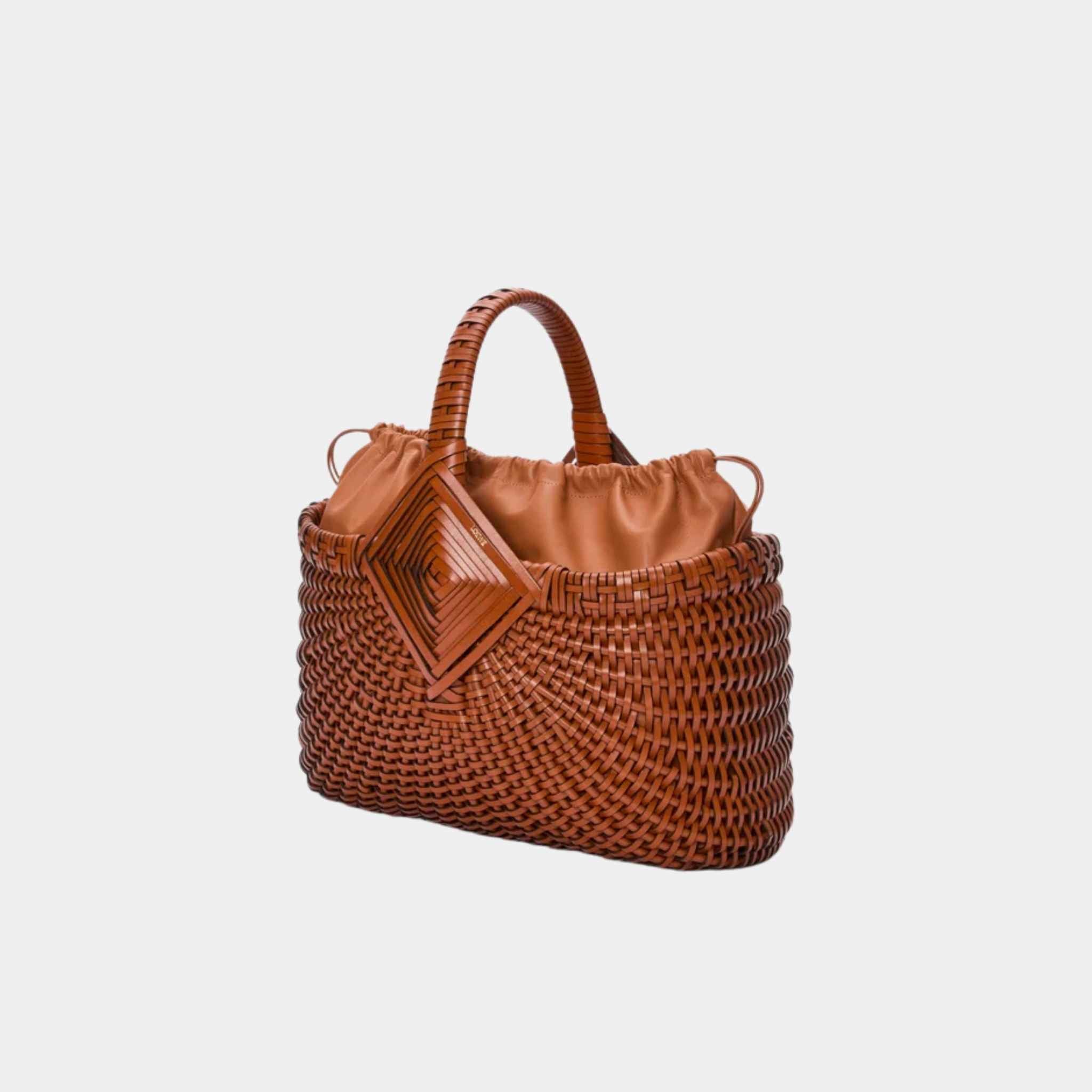 Diamond Square Basket In Calfskin