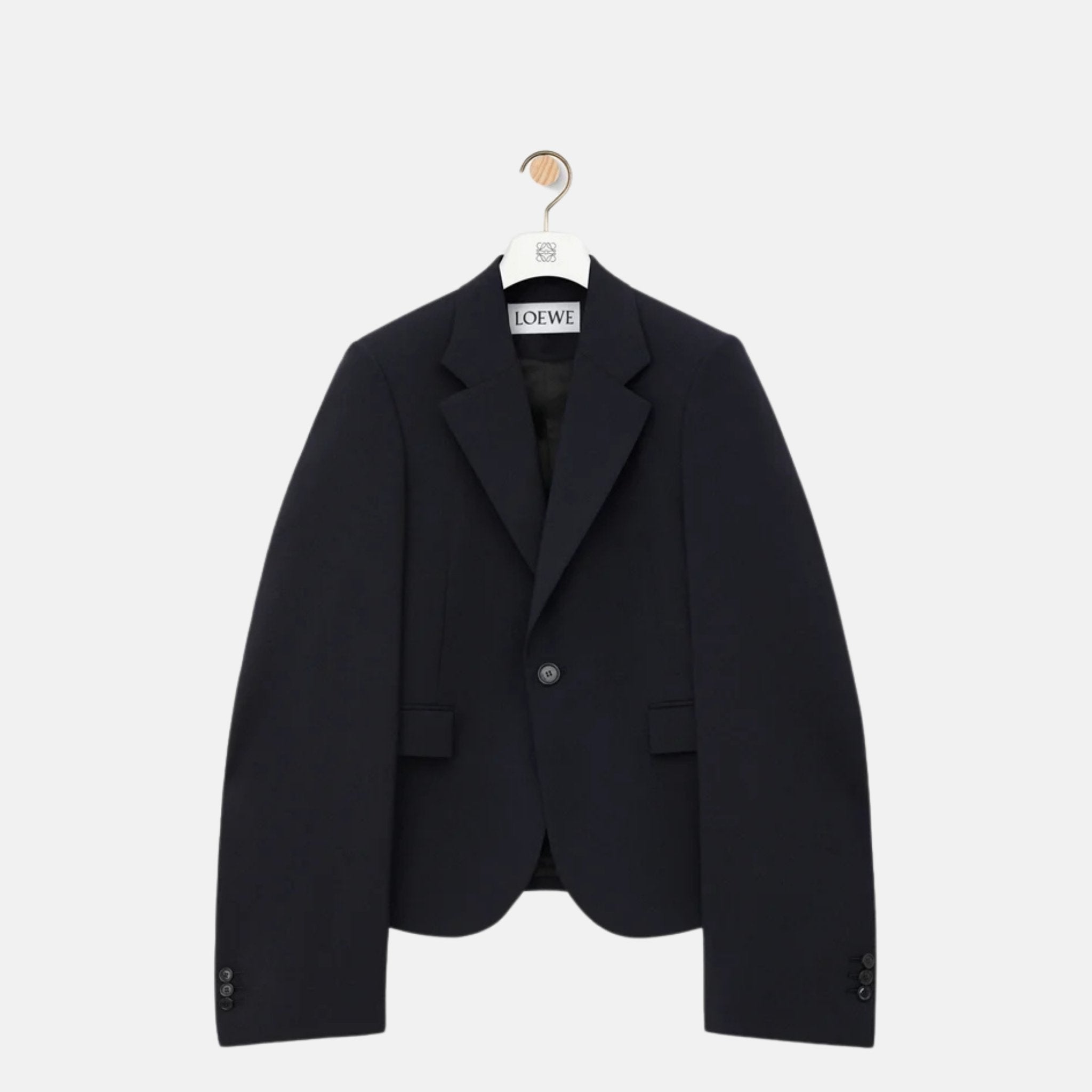 Loewe Jacket In Wool, Black, Front