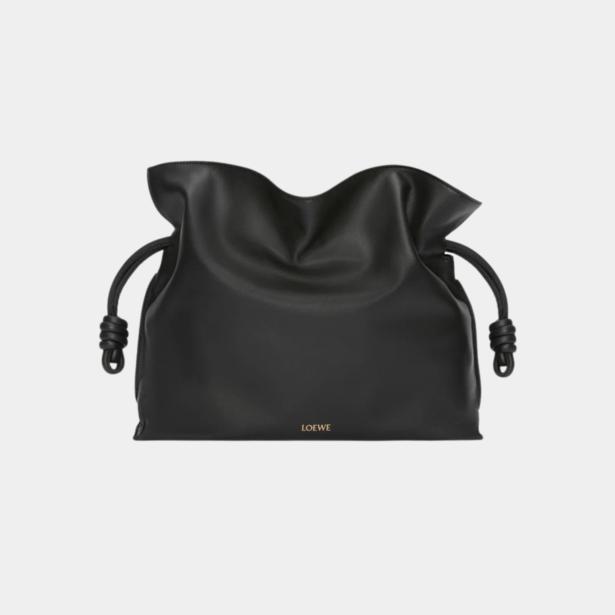 Loewe Large Flamenco Clutch Nappa Calf Leather, Black, Front