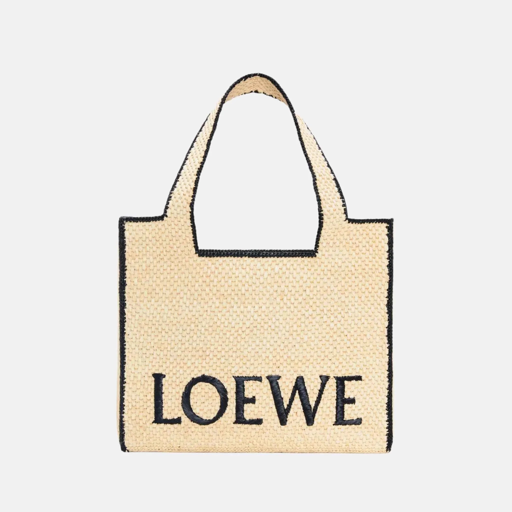Large Font Tote in Natural Raffia