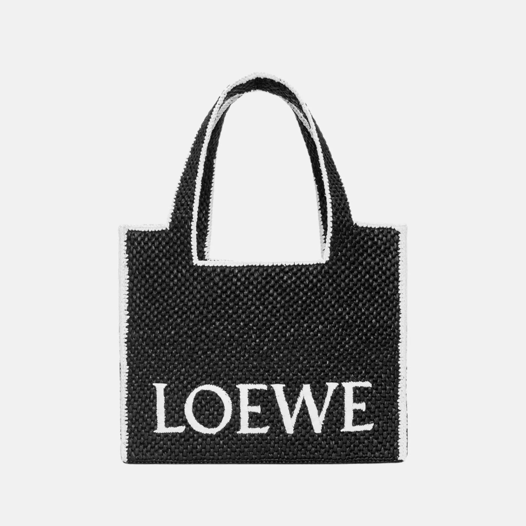 Large Font Tote in Raffia