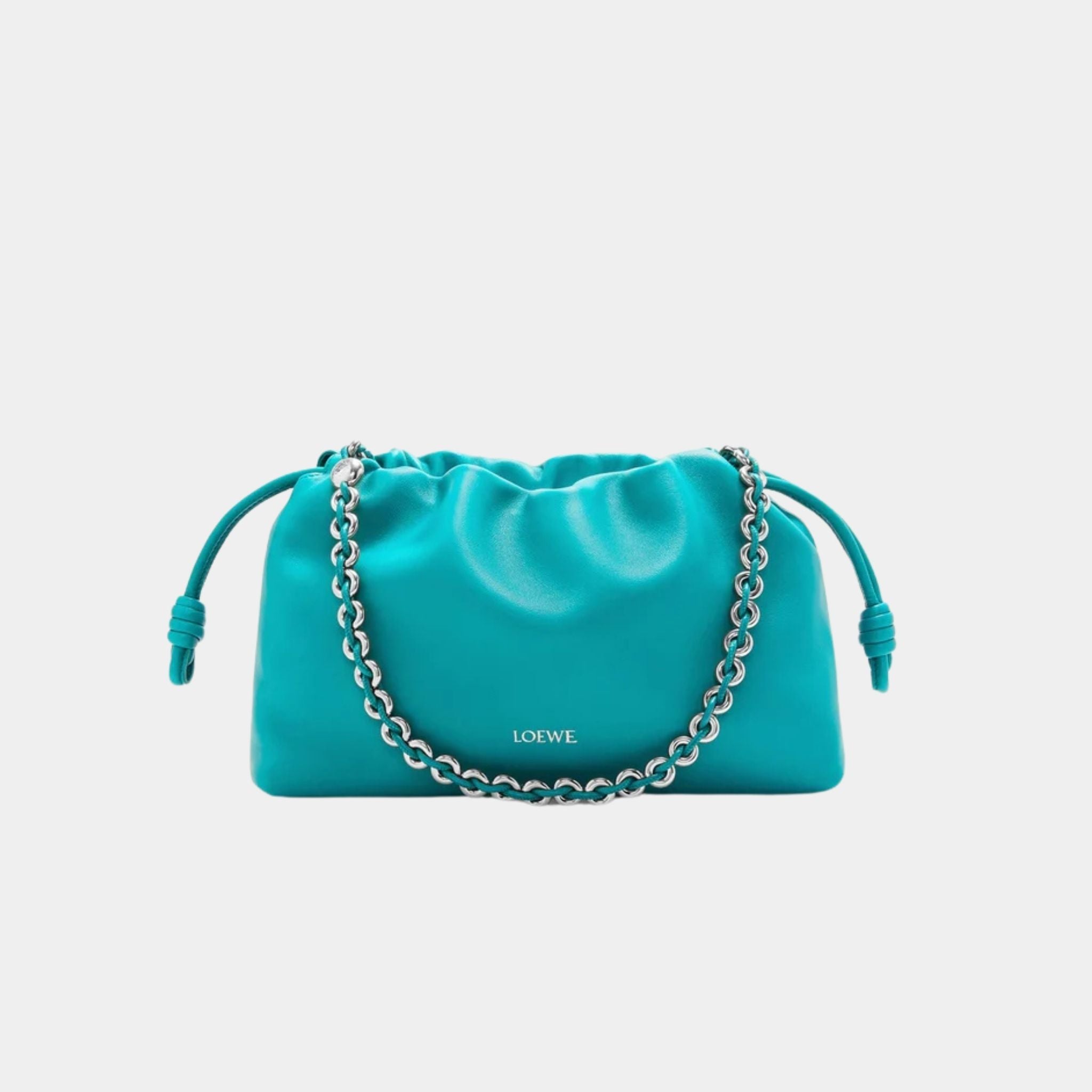 Loewe Medium-sized Flamenco Bag Soft Nappa Lambskin, Dark Turquoise, Front