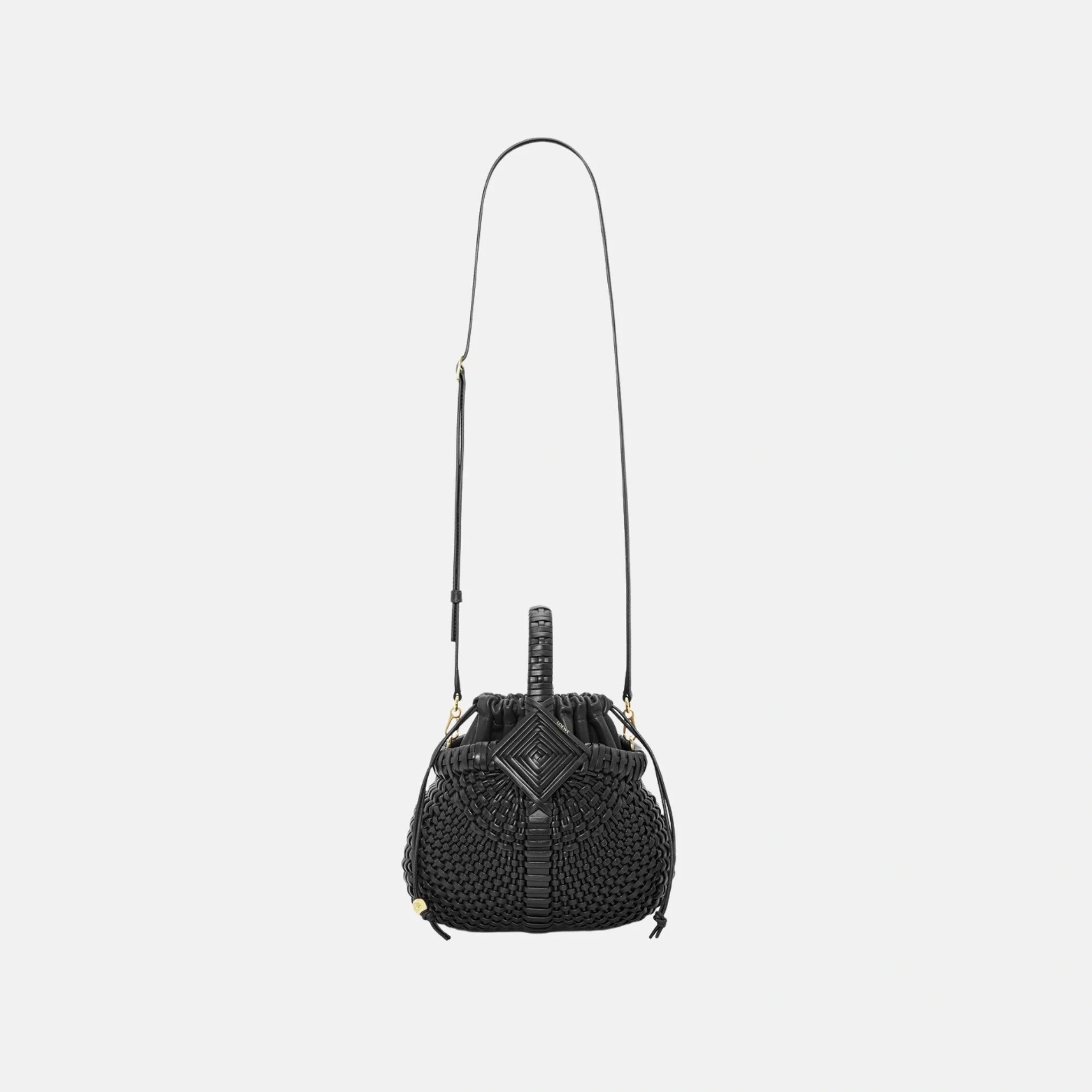 Mini Diamond Round Basket Bag in Calfskin