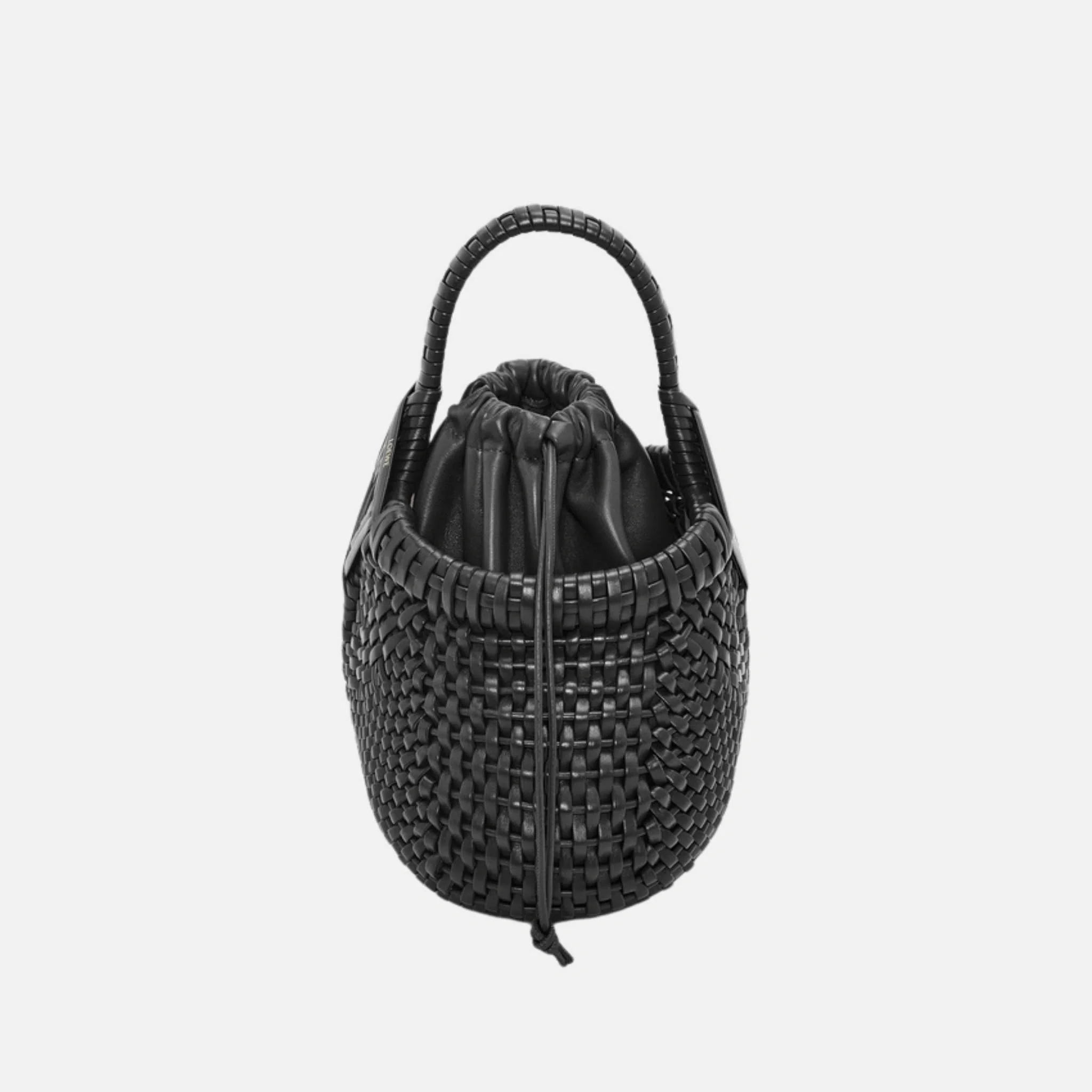 Mini Diamond Round Basket Bag in Calfskin