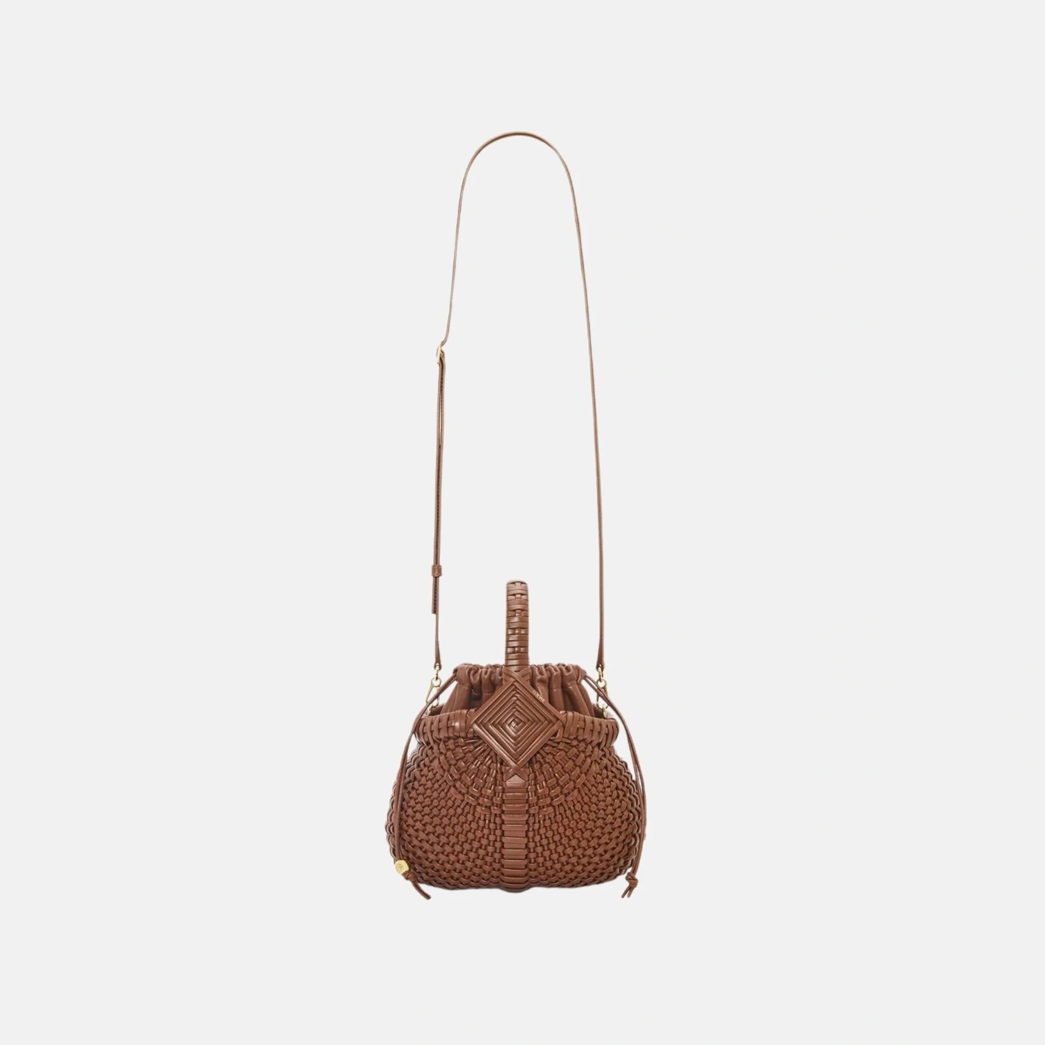 Mini Diamond Round Basket Bag in Calfskin
