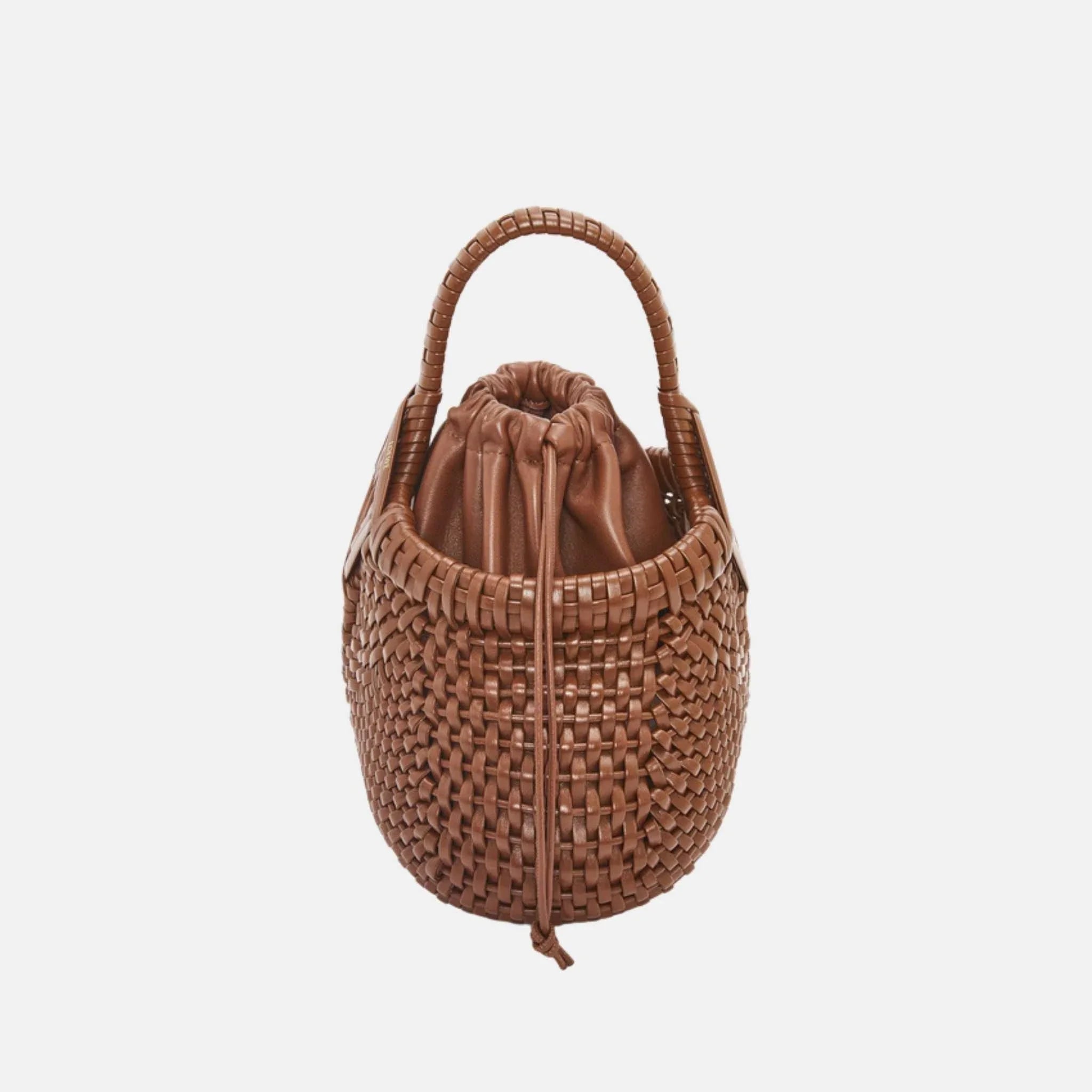 Mini Diamond Round Basket Bag in Calfskin