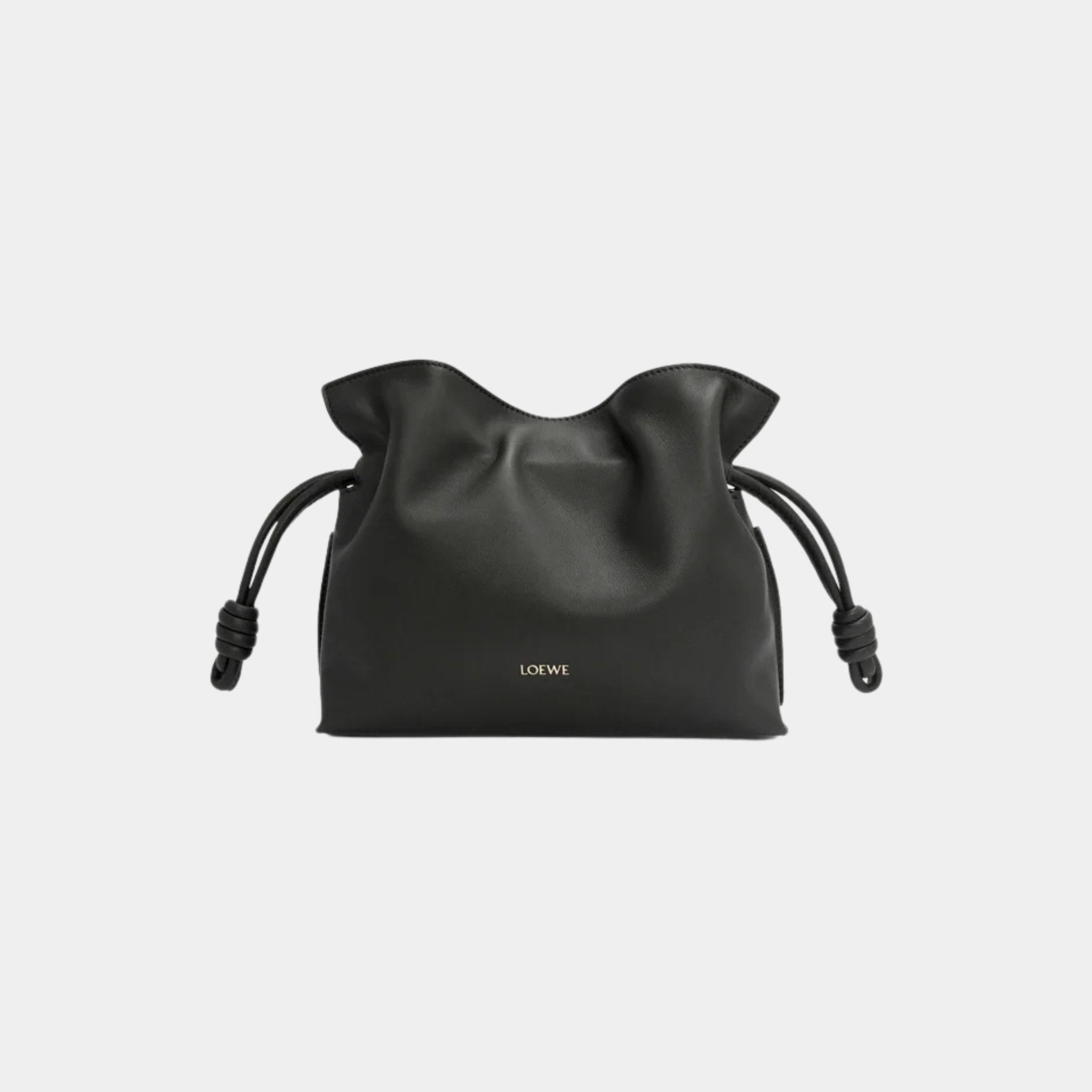 Loewe Mini Flamenco Clutch In Nappa Calfskin, Black, Front