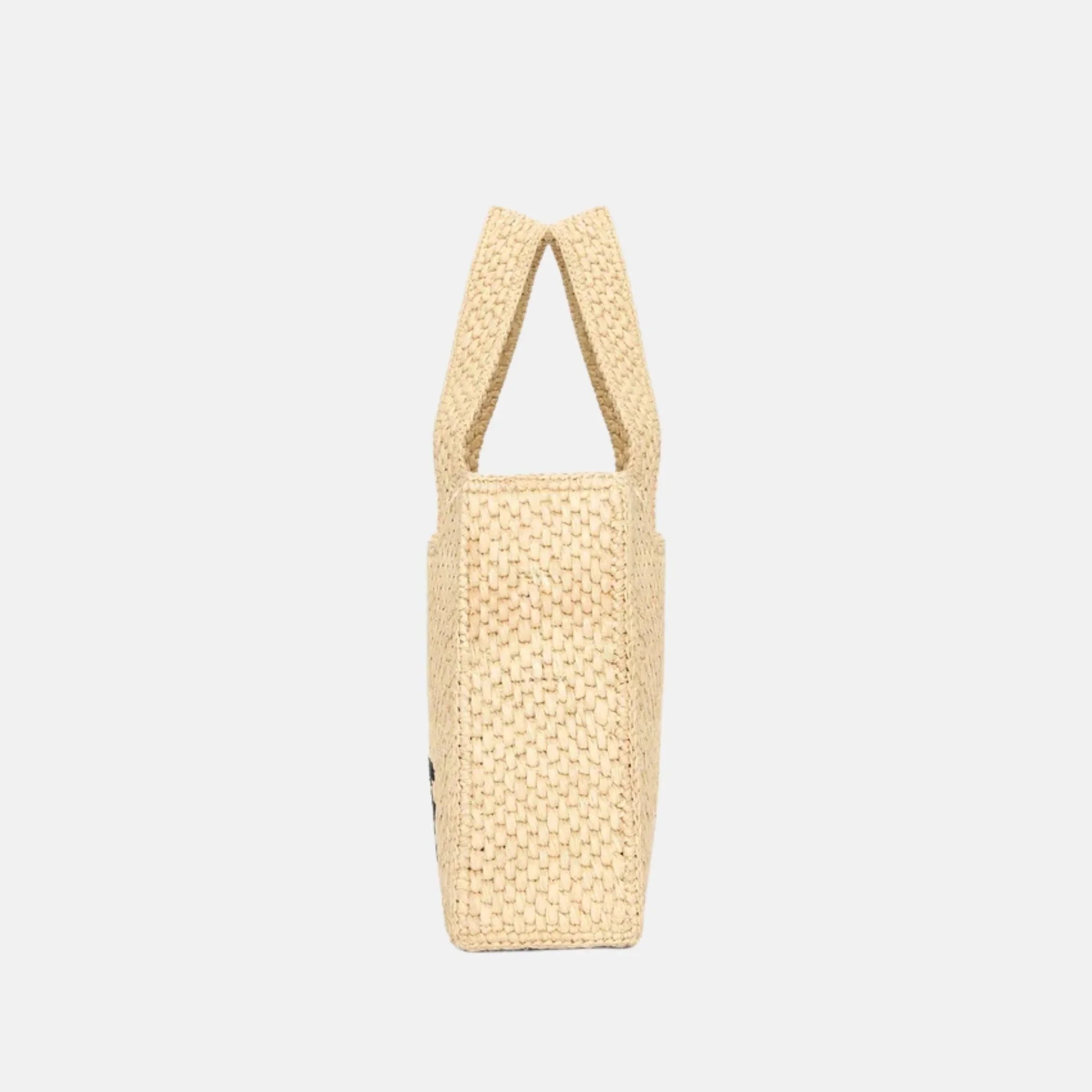 Mini Font Tote in Natural Raffia