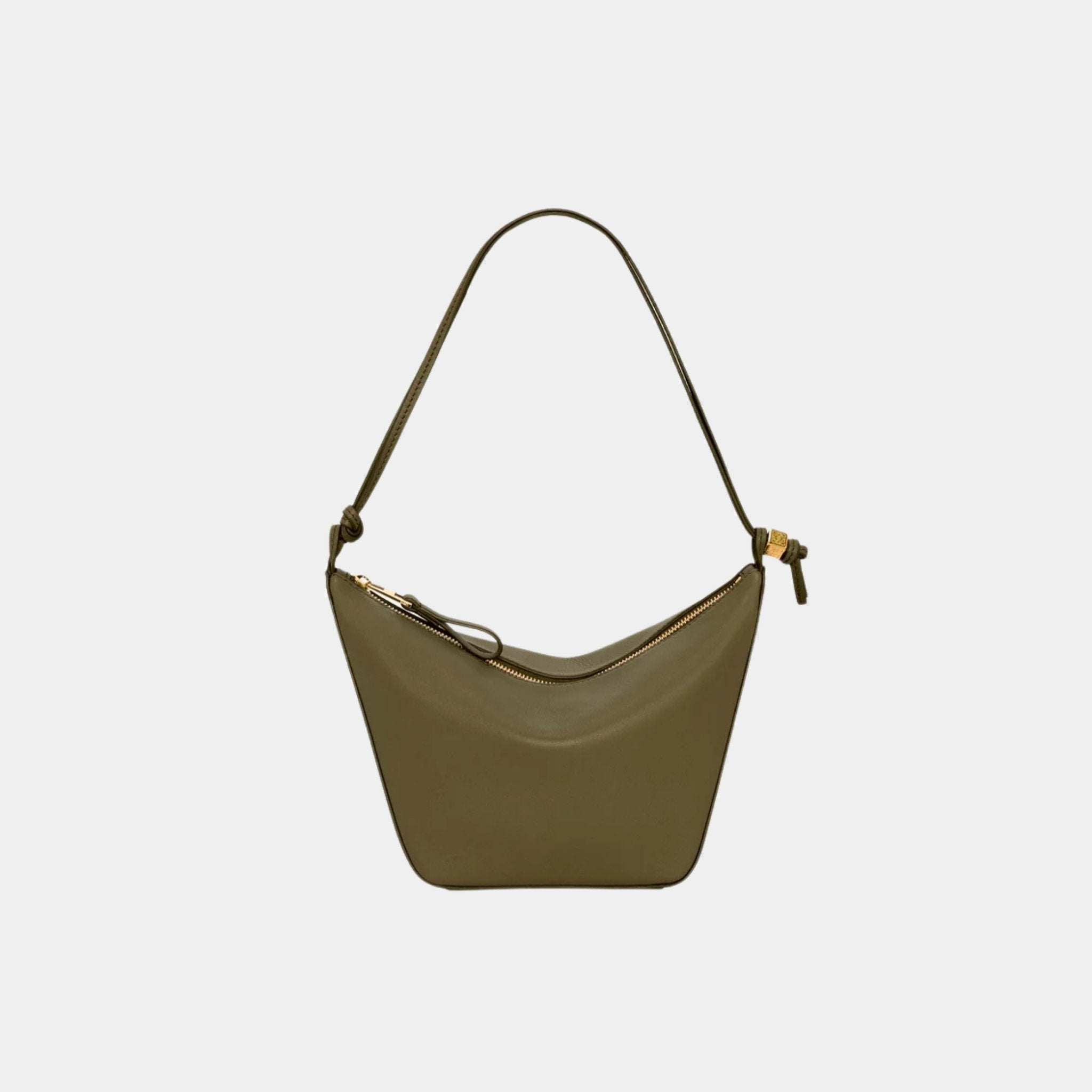 Loewe Mini Hammock Hobo In Classic Calfskin, Dark Khaki, Front