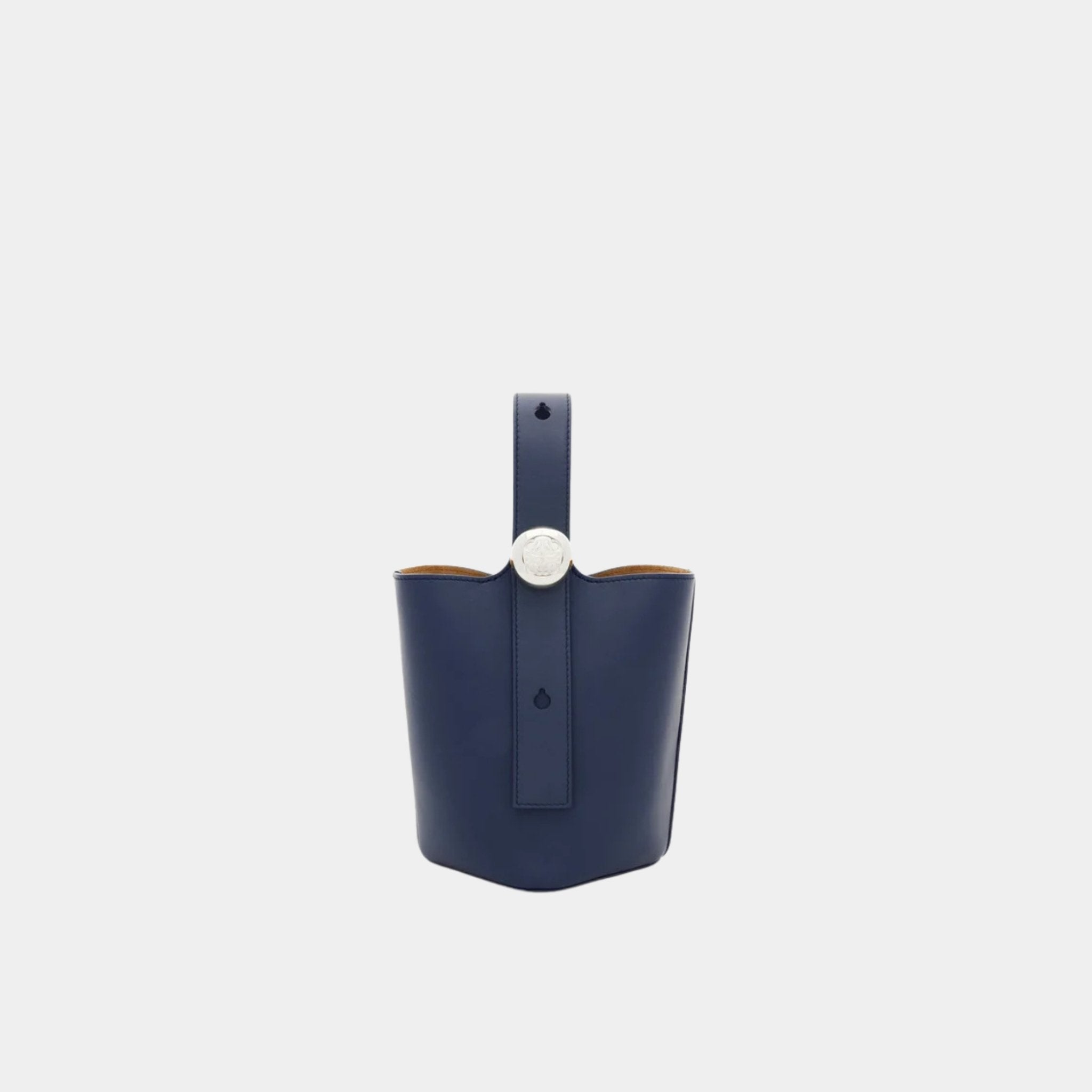 Loewe Mini Pebble Bucket In Smooth Calfskin, Abyss Blue, Front