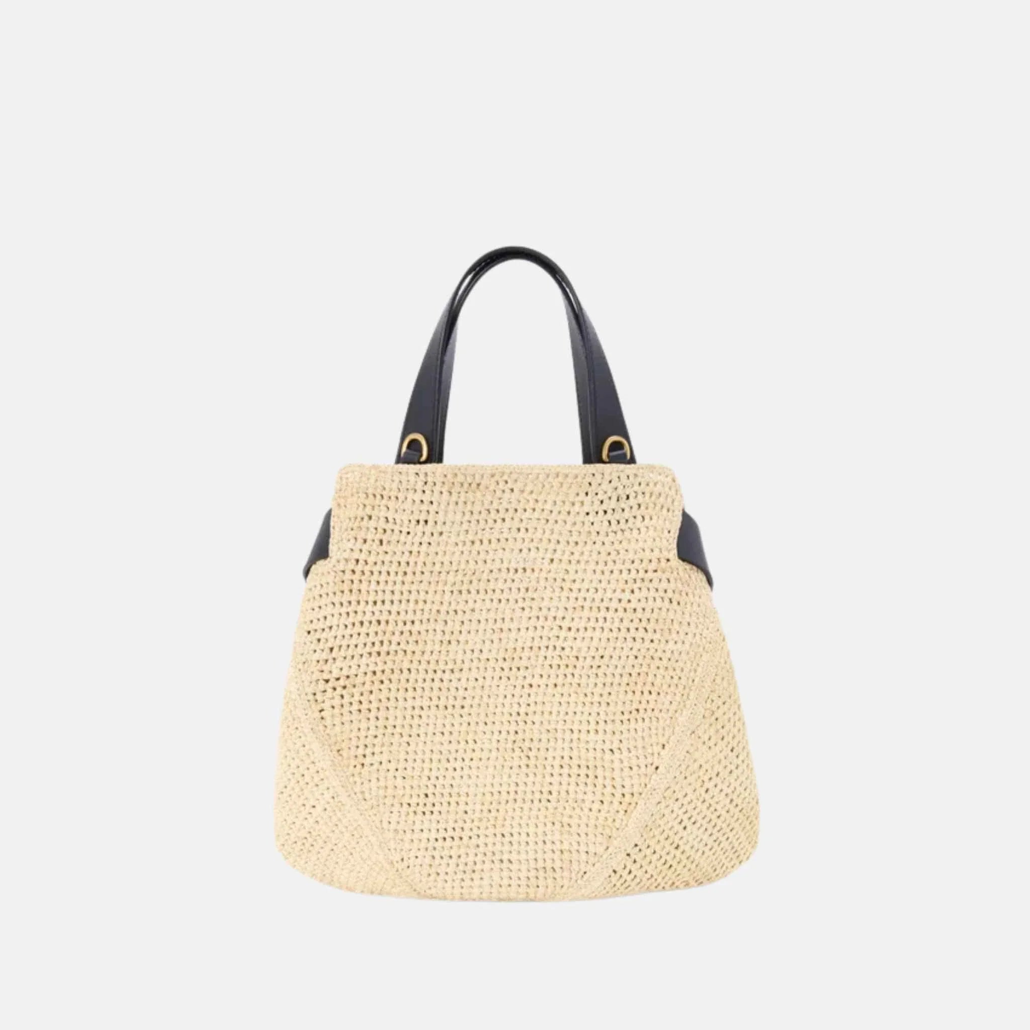 Mini Punch Hole Shopper in Raffia