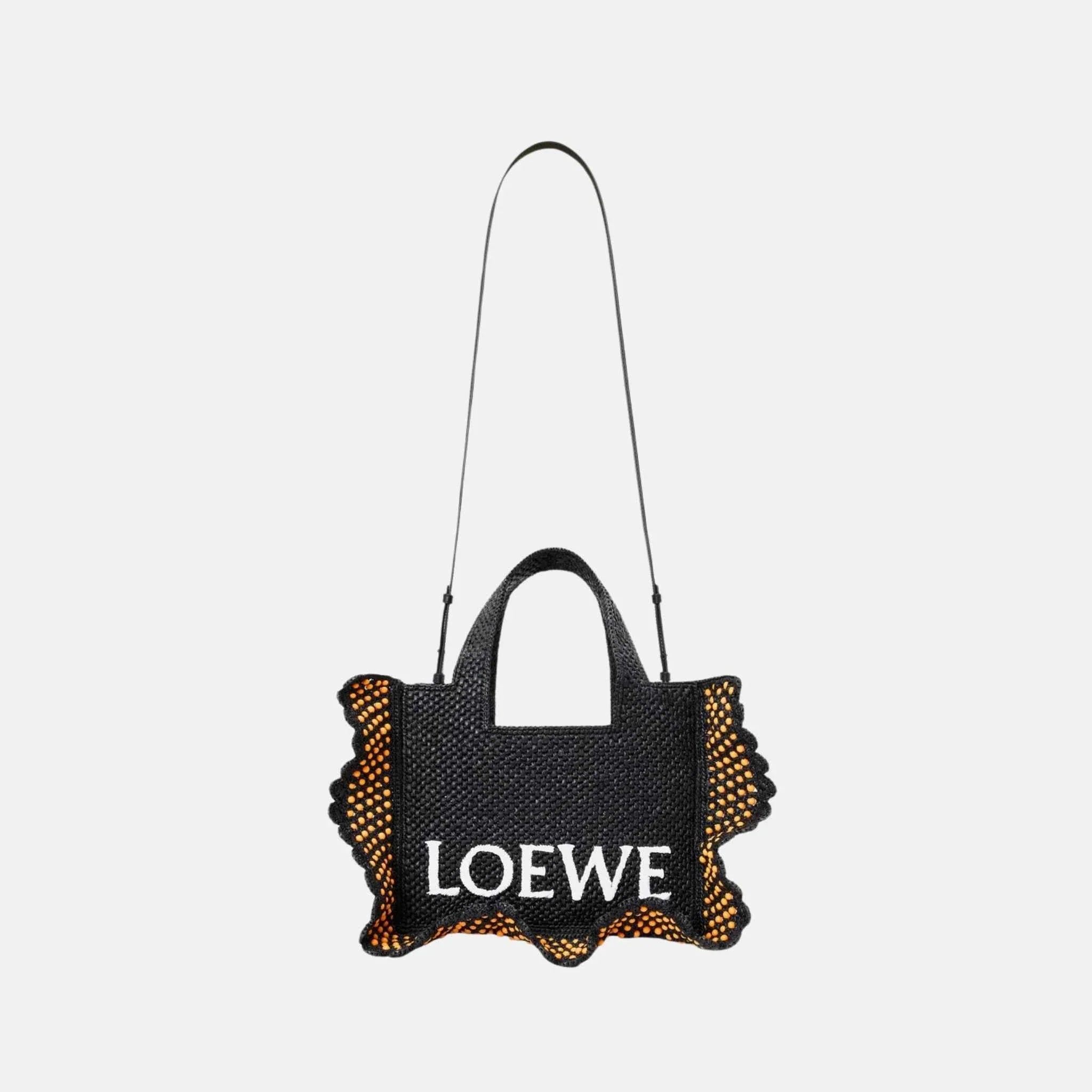 Small Font Tote in Raffia