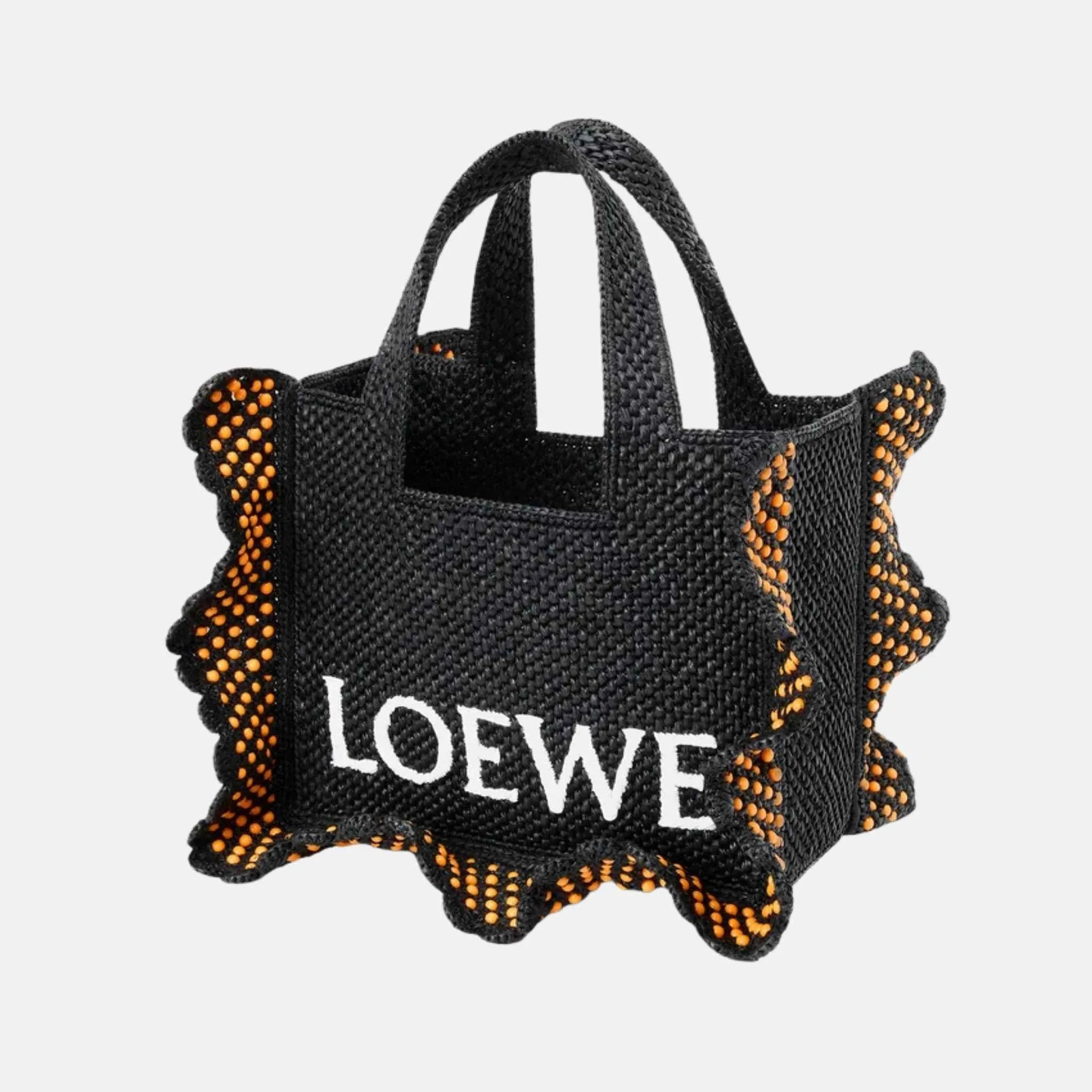 Small Font Tote in Raffia