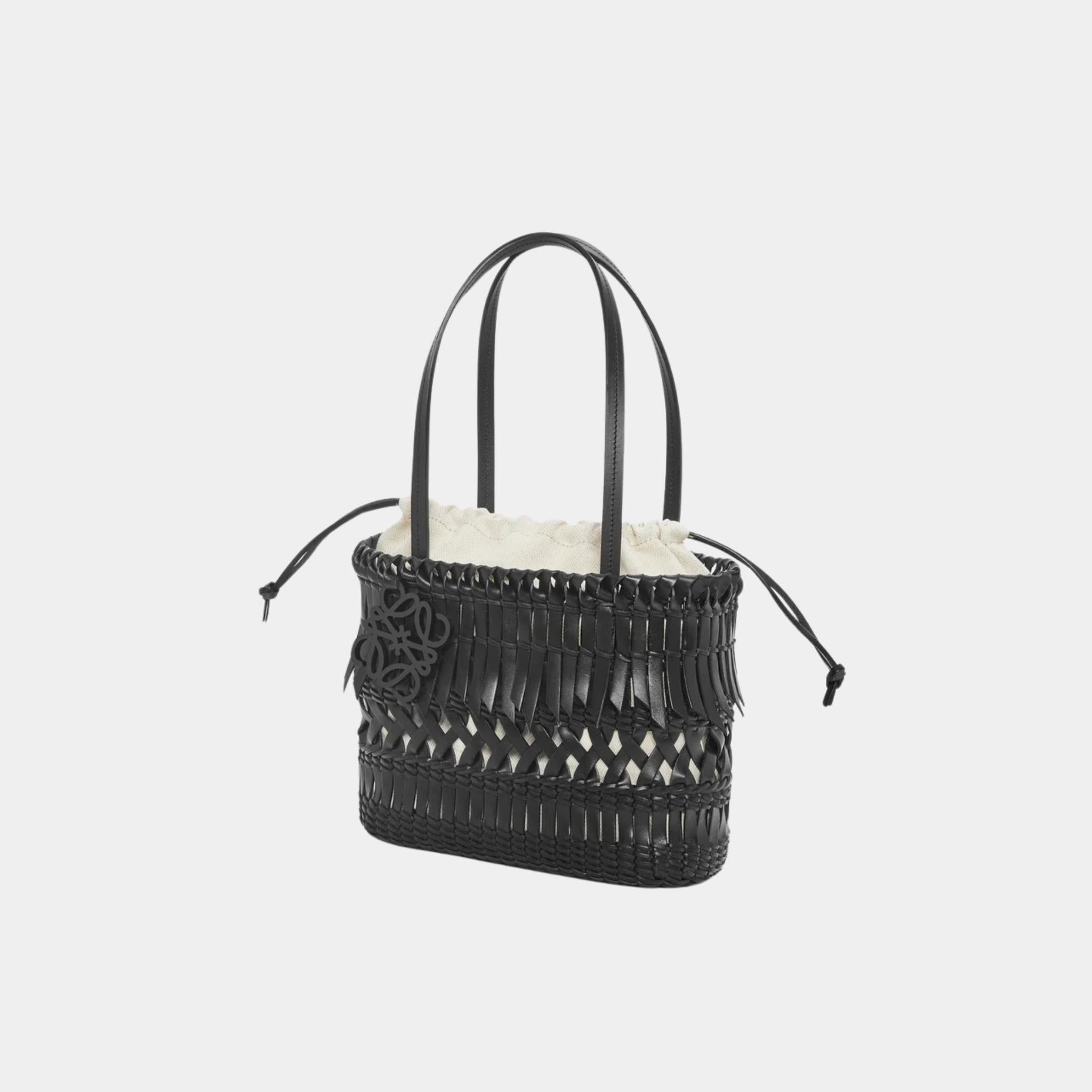 Square Basket with Calfskin Fringes