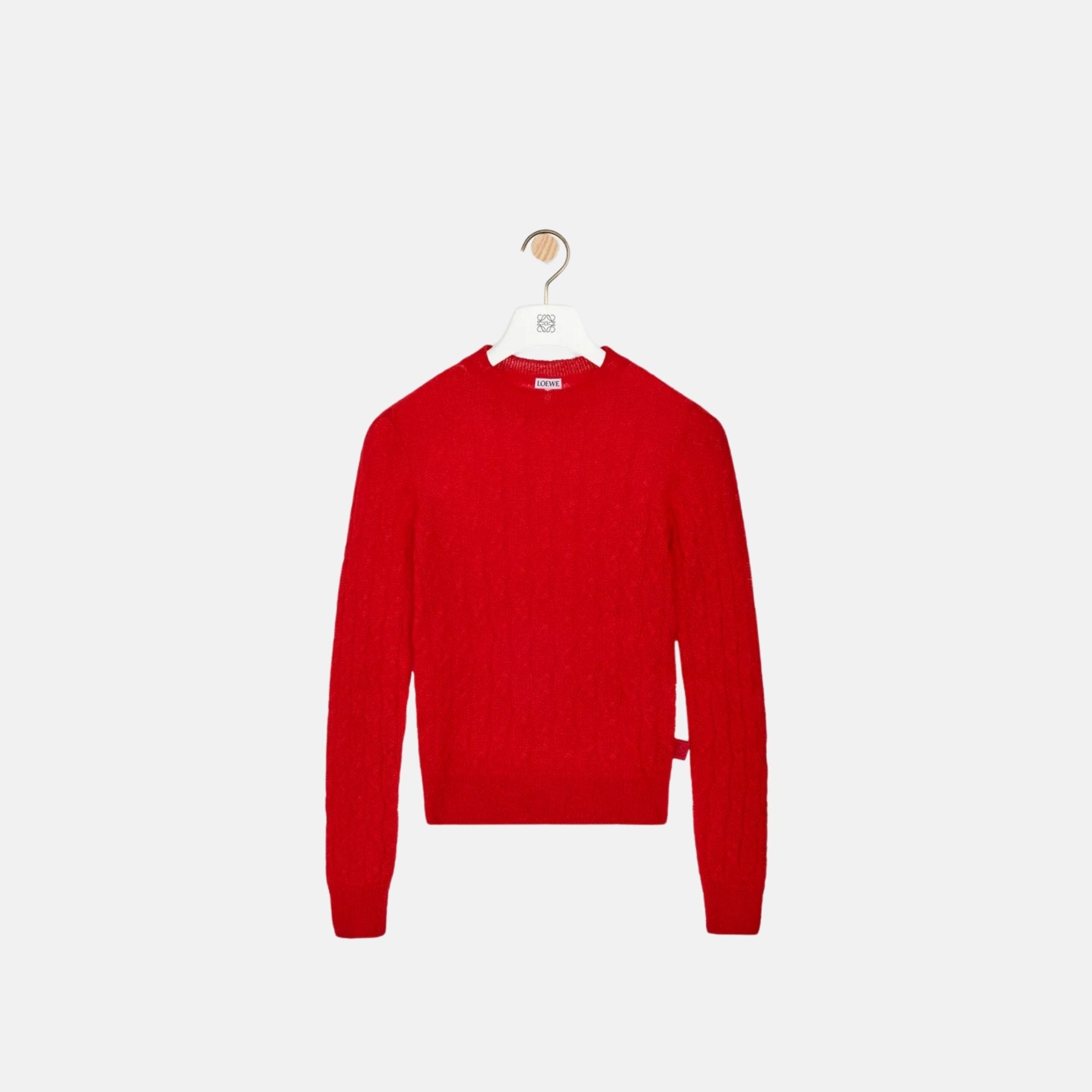 Loewe Sweater In Mohair And Wool Blend, Red, Front