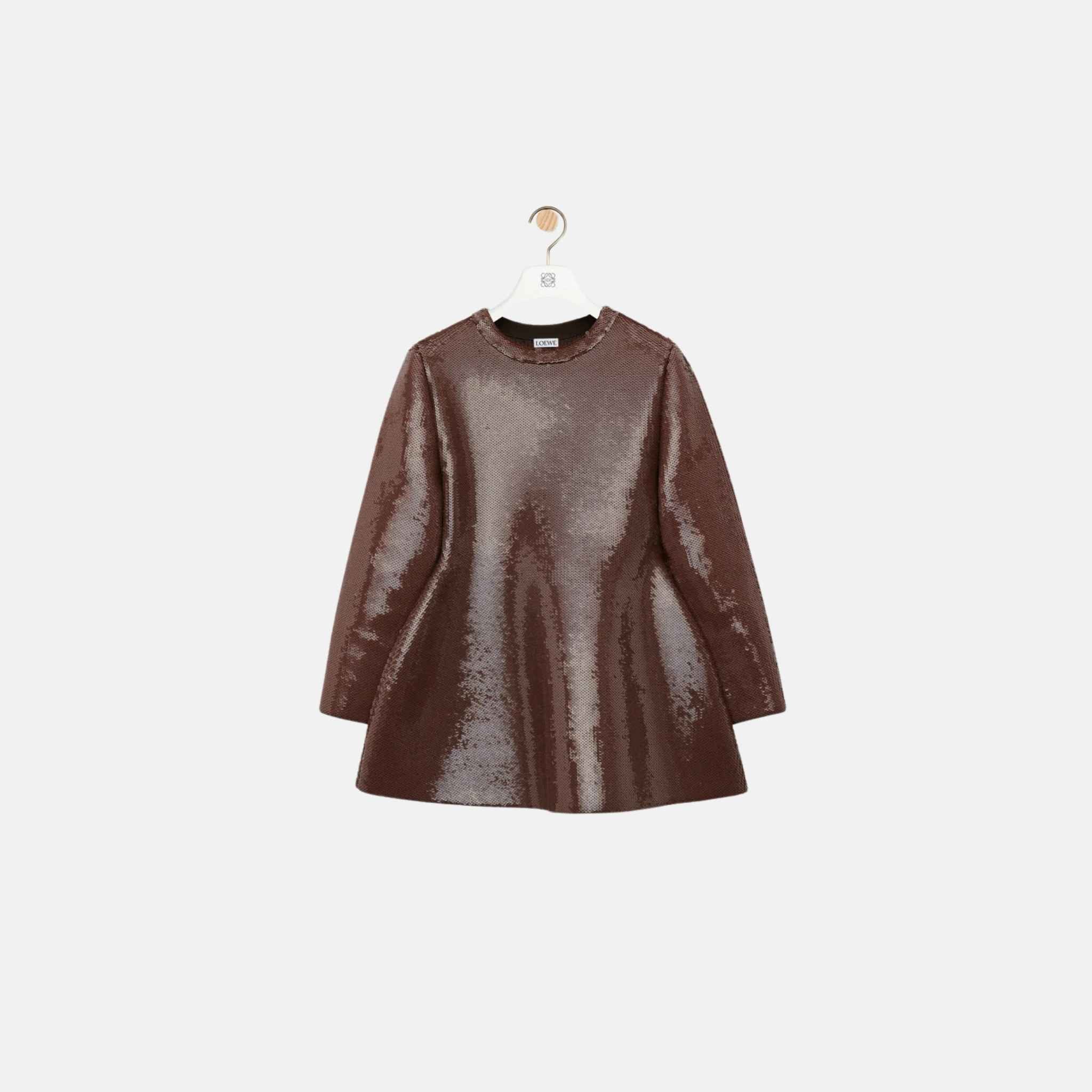 Loewe Top In Viscose Blend, Brown, Front