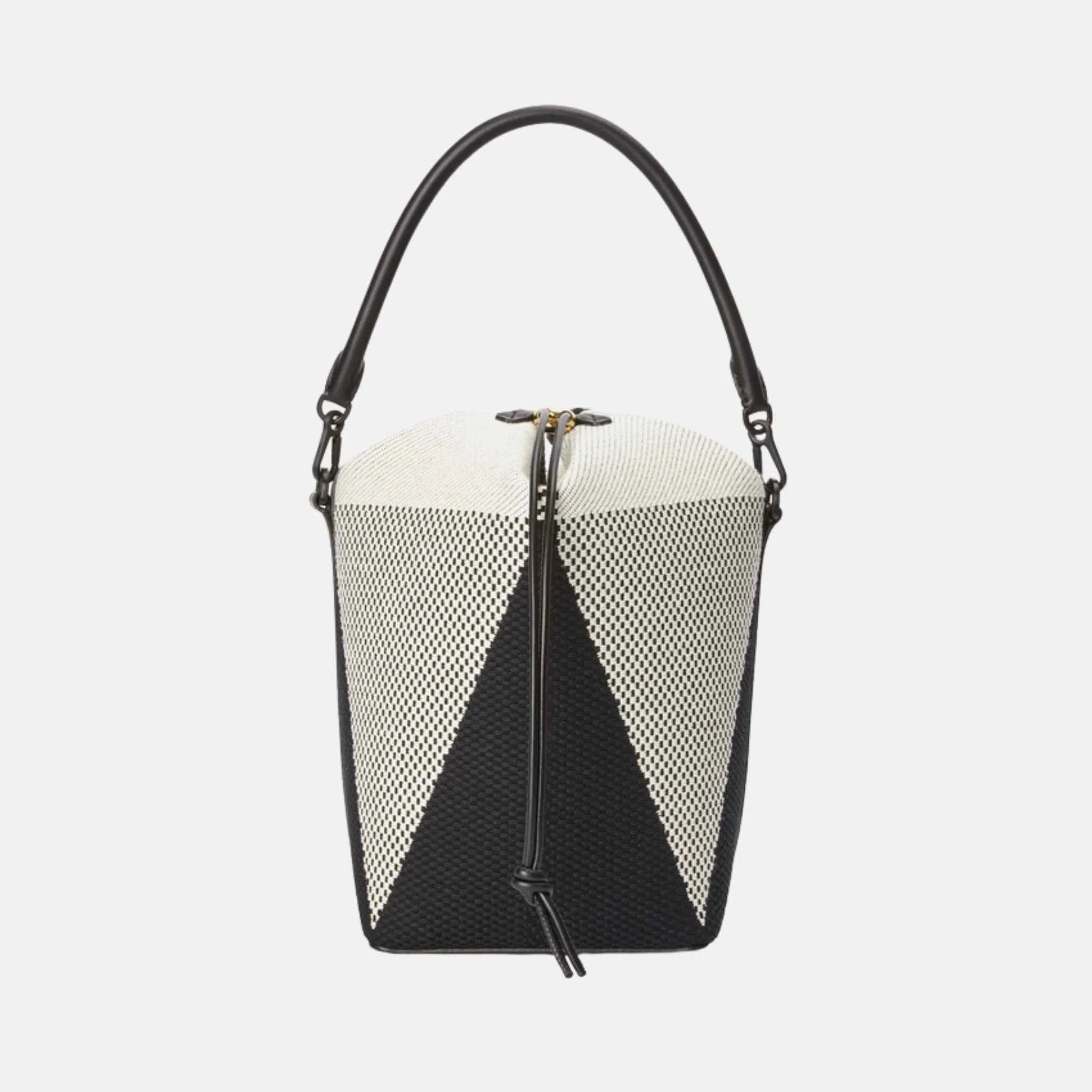 Treasure Bako Bucket in Canvas Jacquard and Calfskin