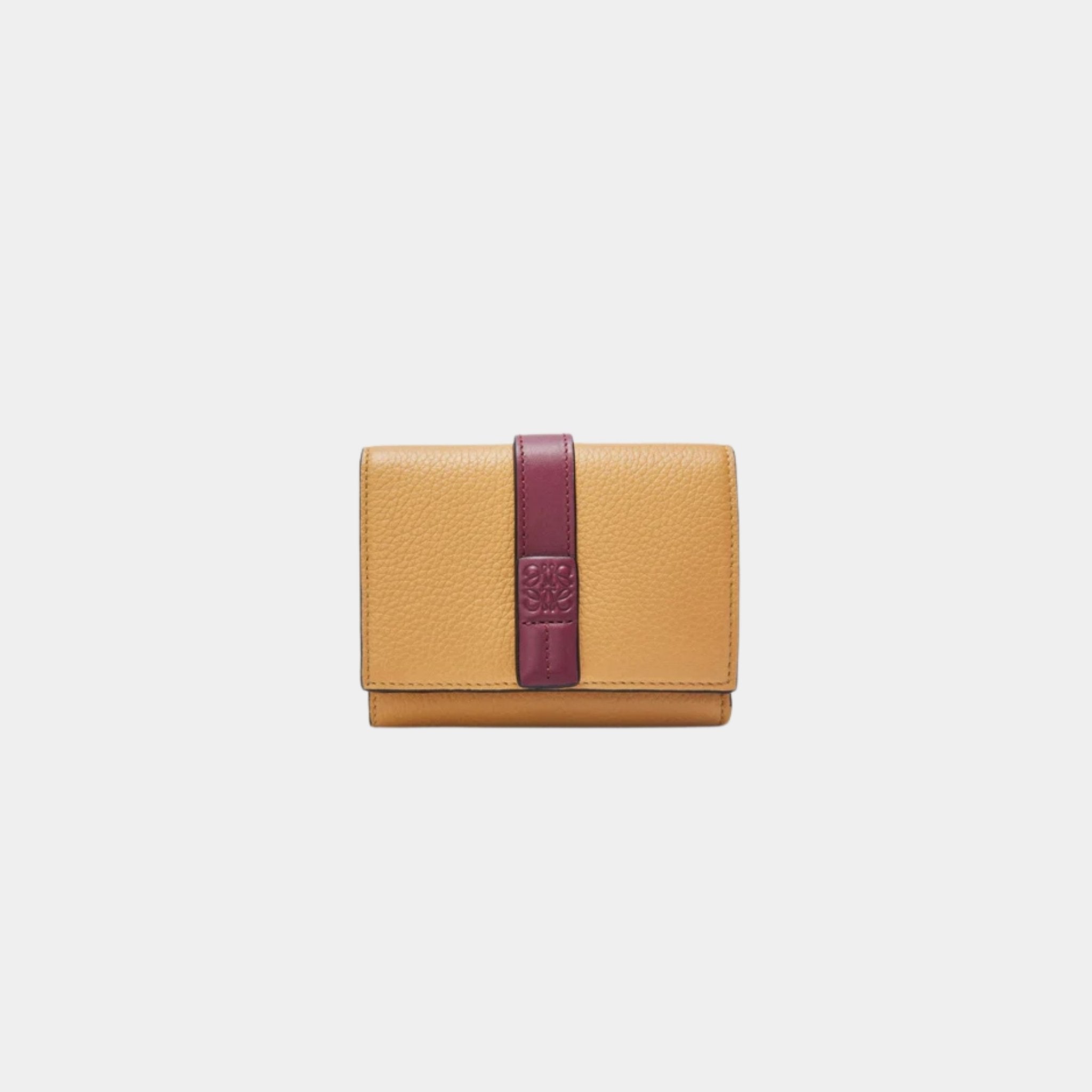 Loewe Trifold Wallet In Soft Grained Calfskin, Biscuit, Front
