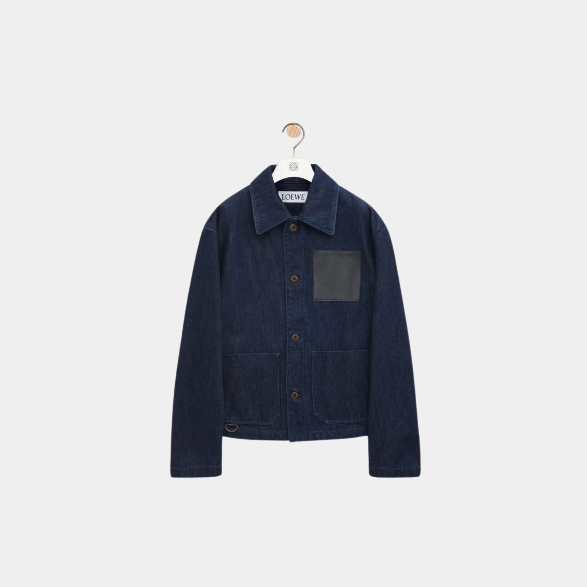 Workwear Jacket in Washed Cotton Denim