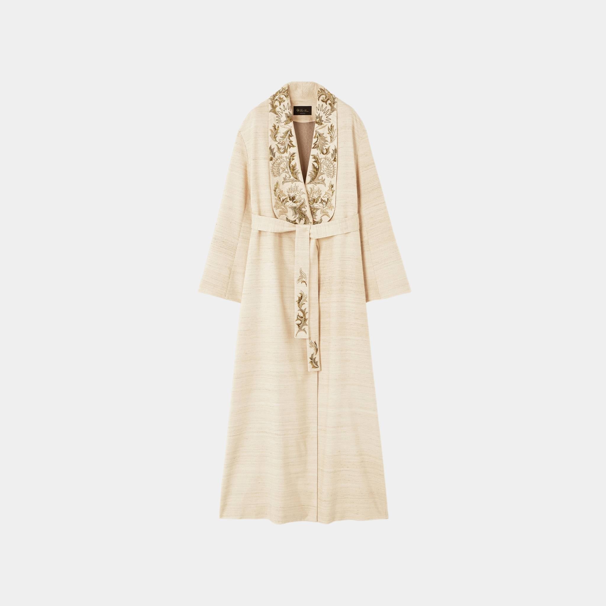 Loro Piana Anderson Coat Silk, Birch Bark, Front 