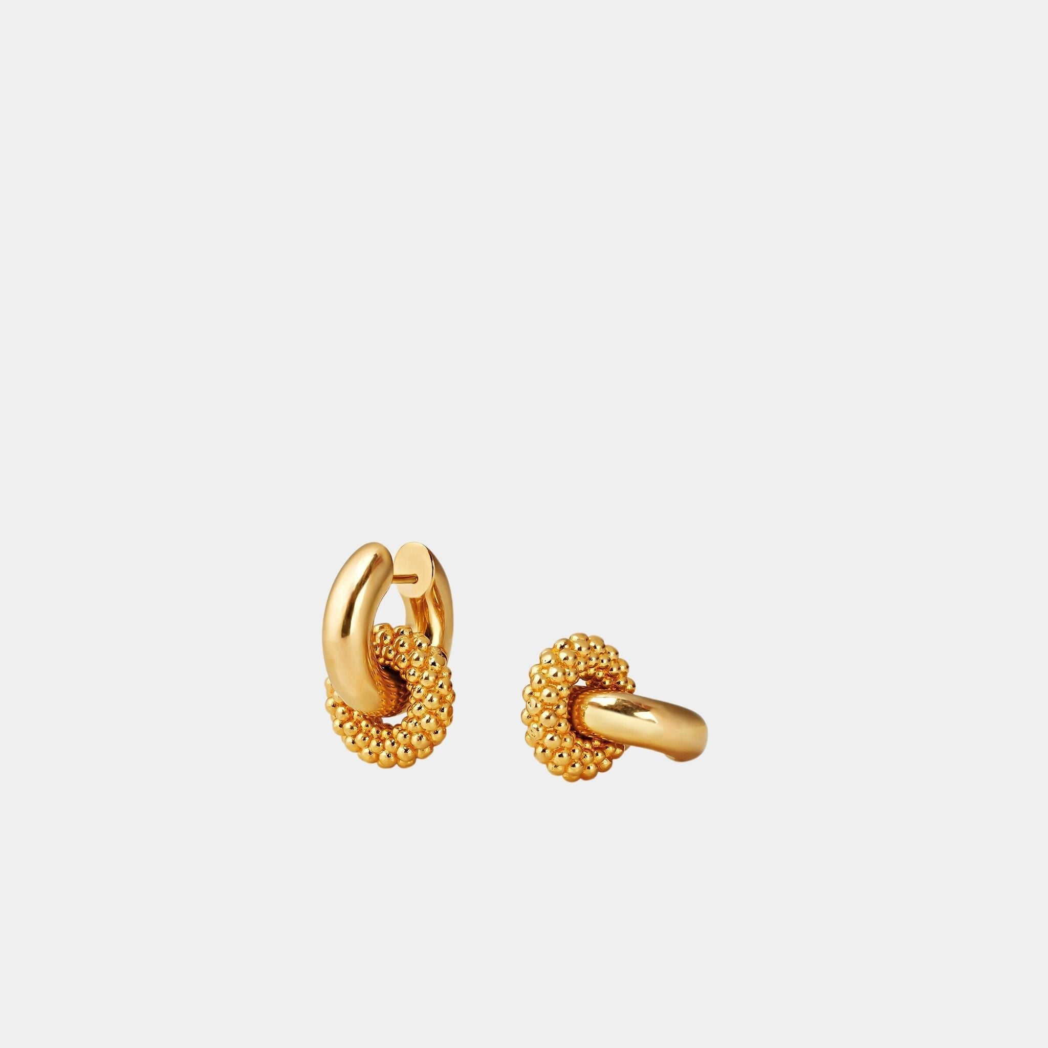 Bubble Double Hoop Earrings Brass