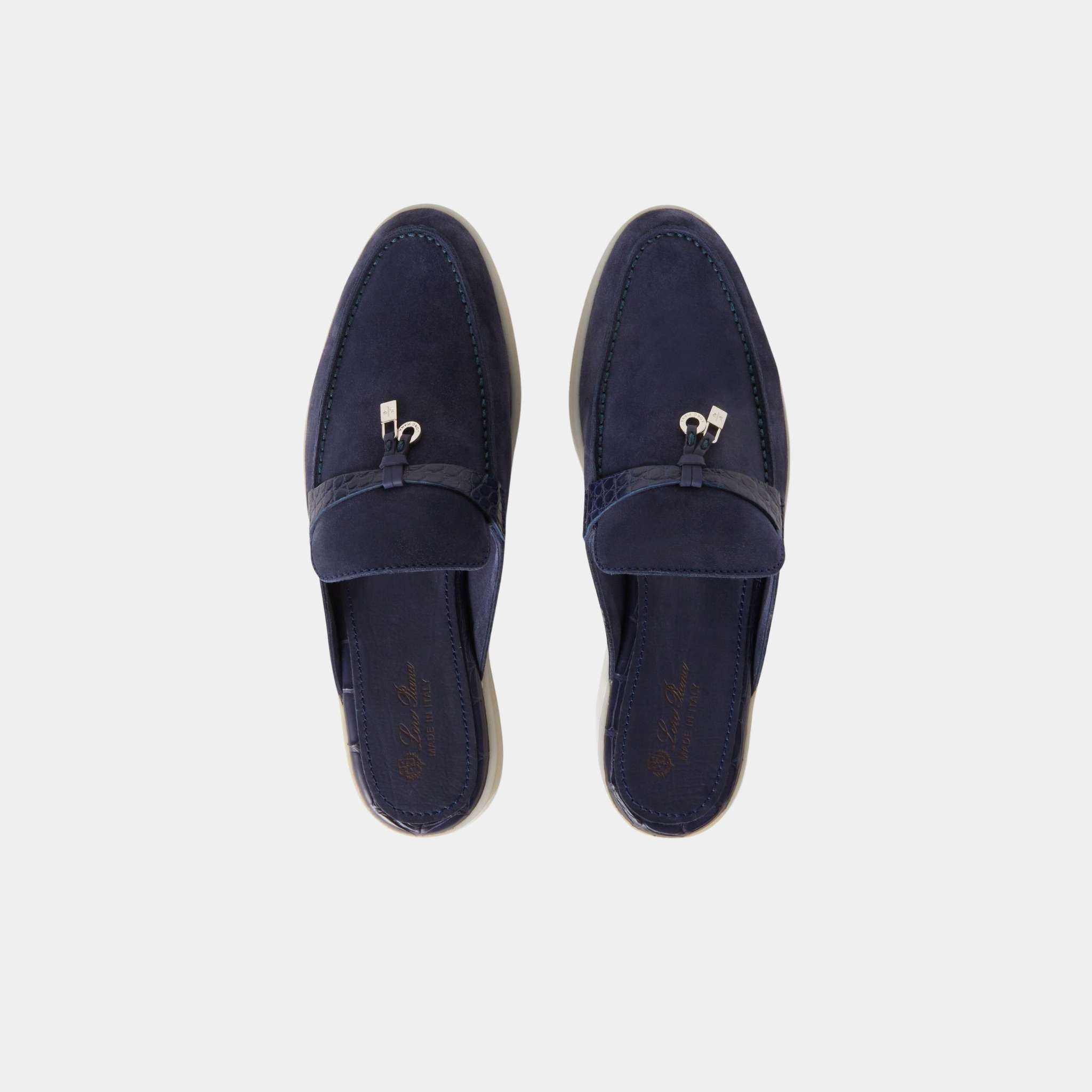 Charms Walk Babouche Loafer Suede With Alligator Saddles