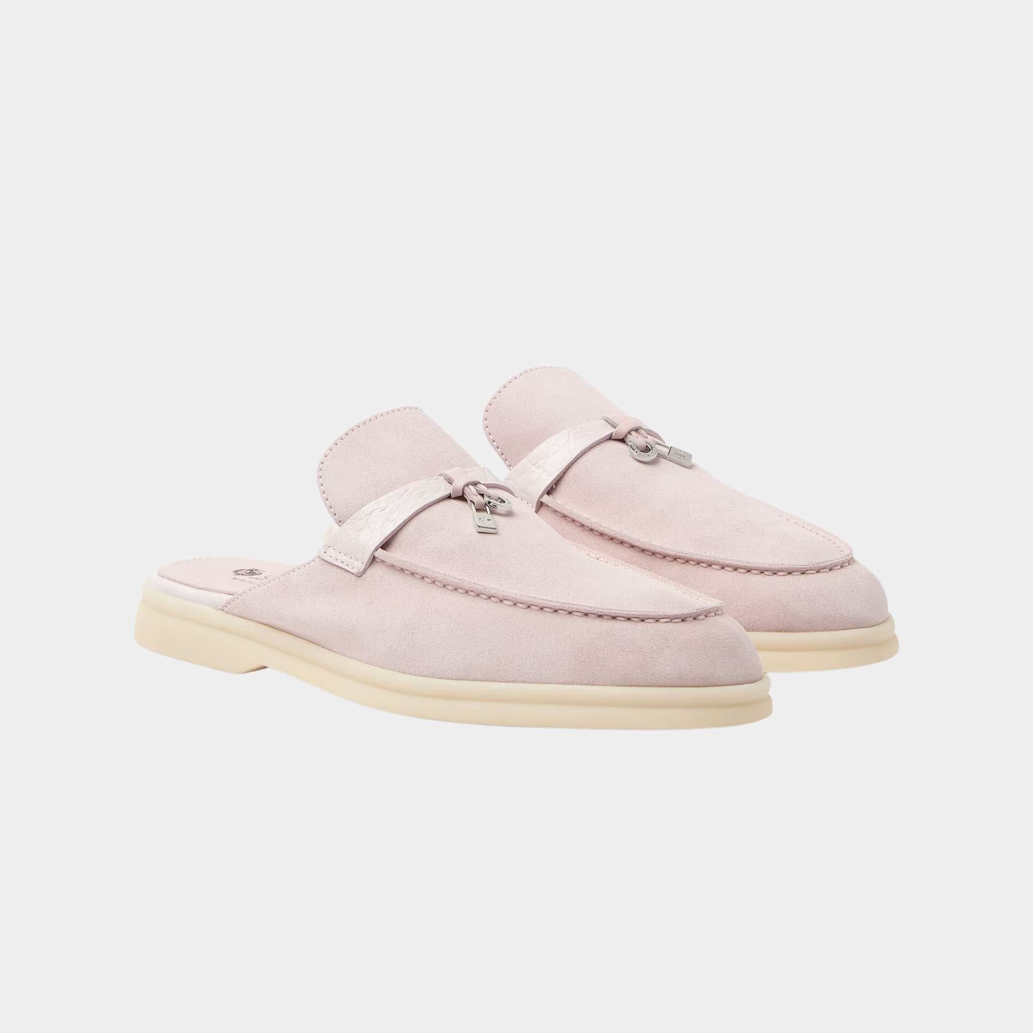 Charms Walk Babouche Suede Loafer With Alligator Saddles