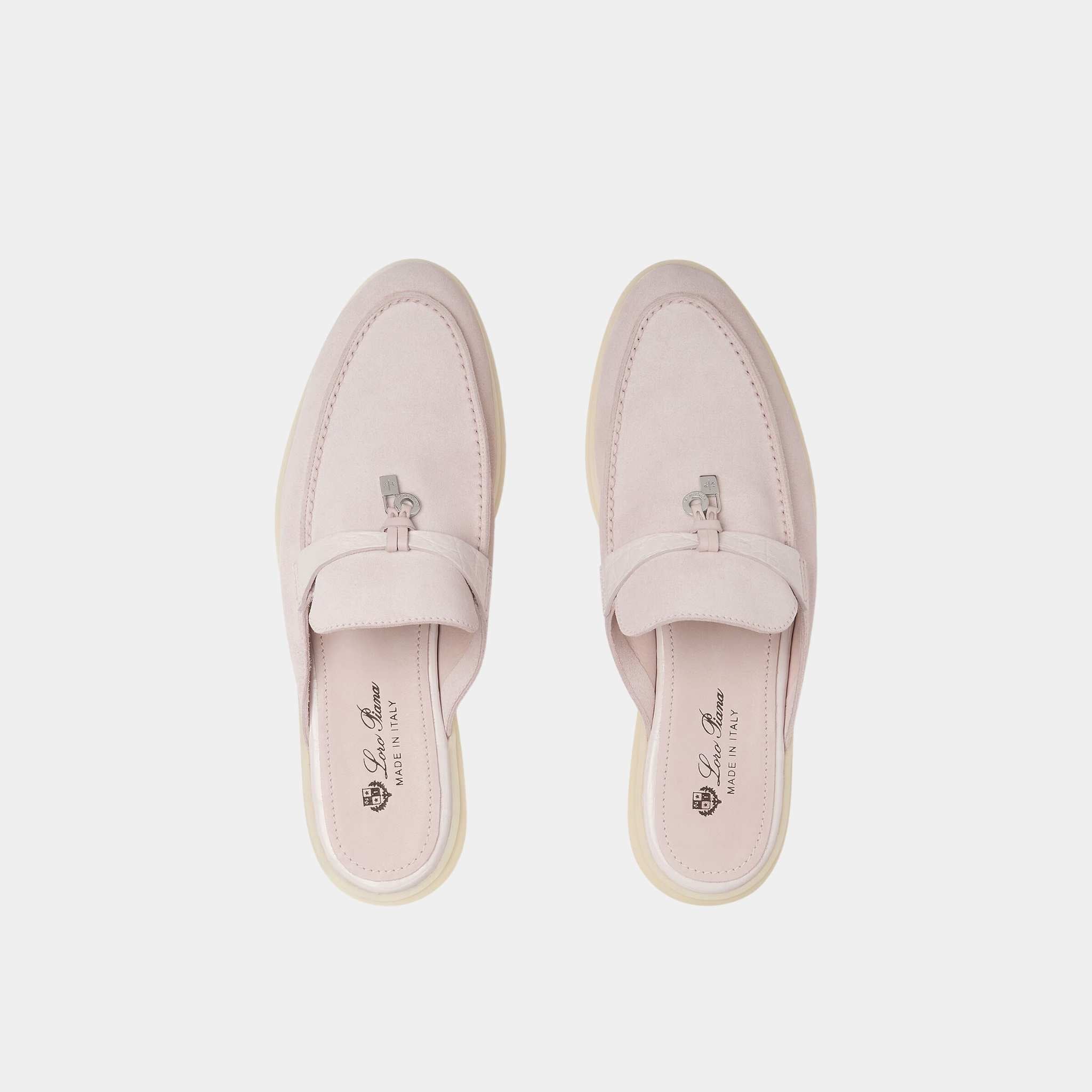 Charms Walk Babouche Suede Loafer With Alligator Saddles