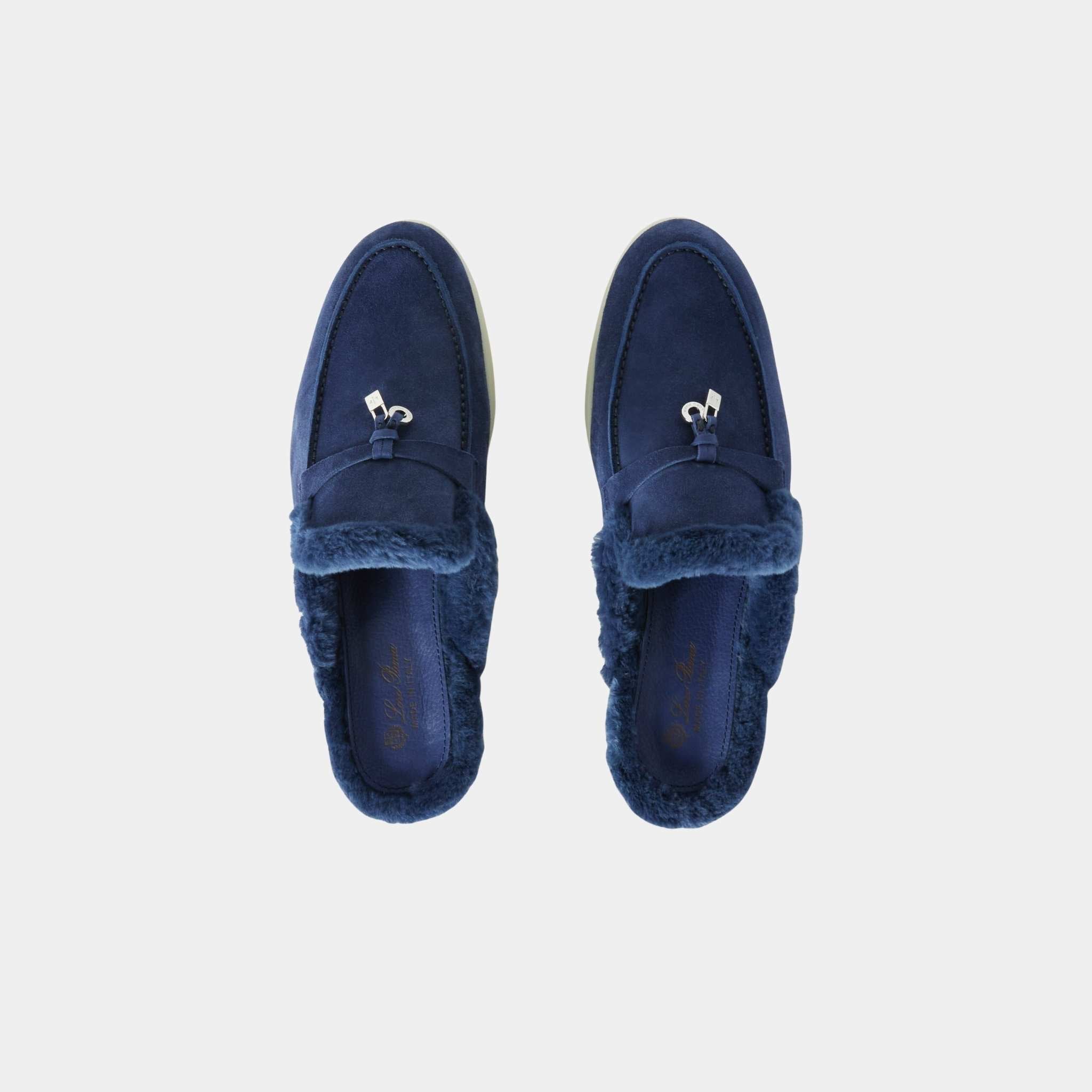 Charms Walk Babouche Suede Loafer With Soft Fur Lining