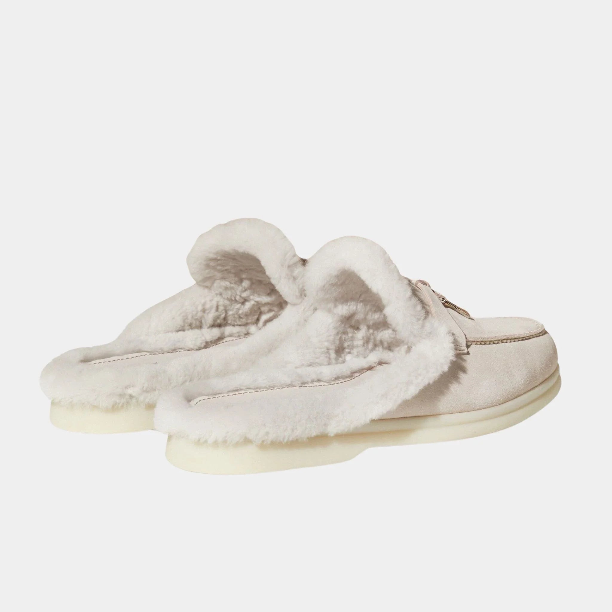 Charms Walk Babouche Suede Loafer With Soft Fur Lining