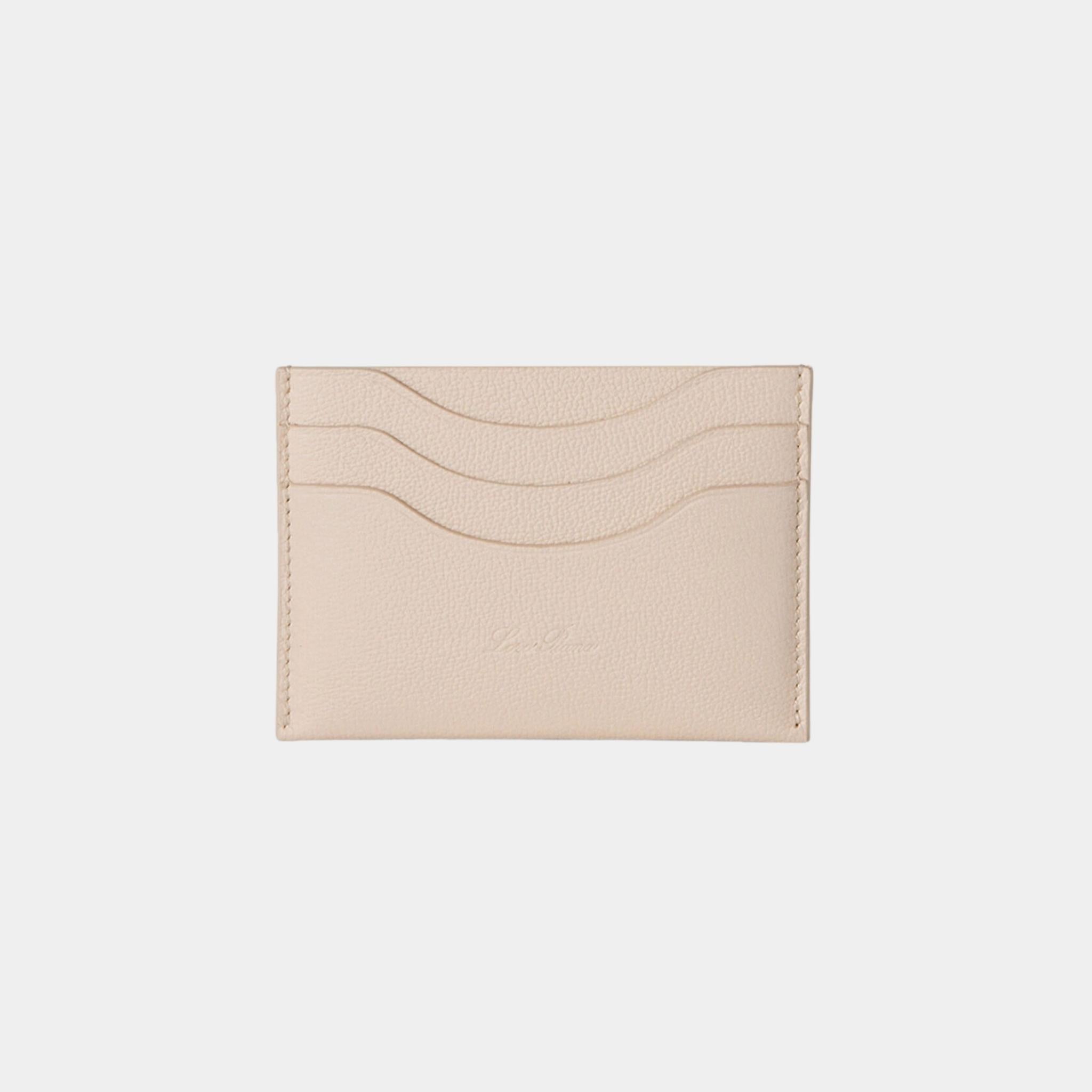 Loro Piana Extra Cardholder Calfskin, Creamed Honey, Front