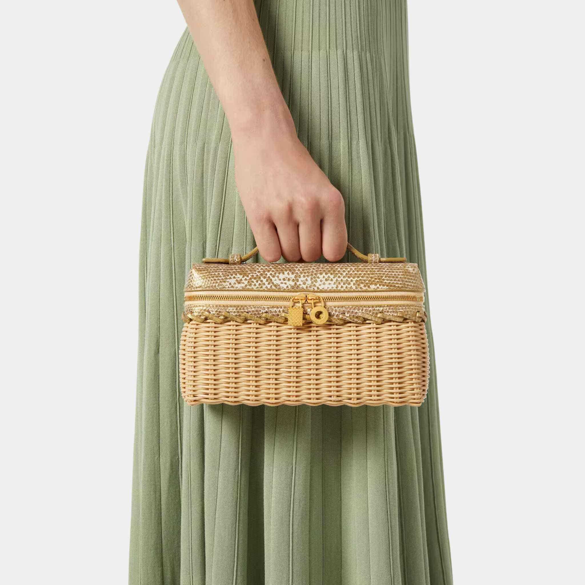 Extra Pocket L19 East West Wicker RATTAN And Lizard Skin