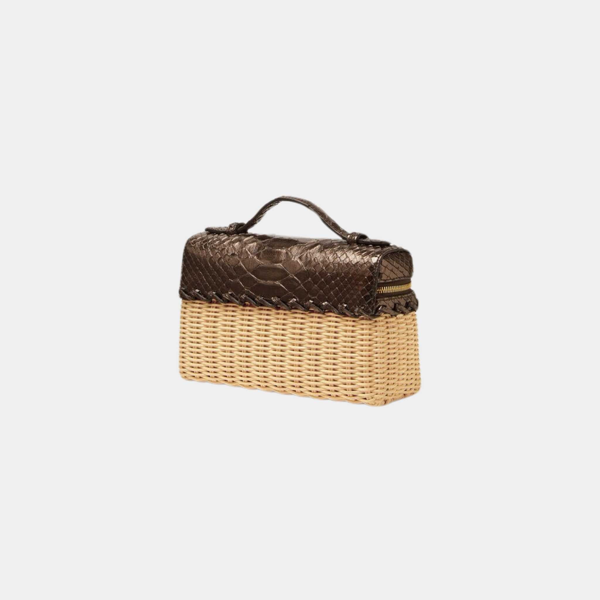 Extra Pocket L19 East-West Wicker in Python Leather