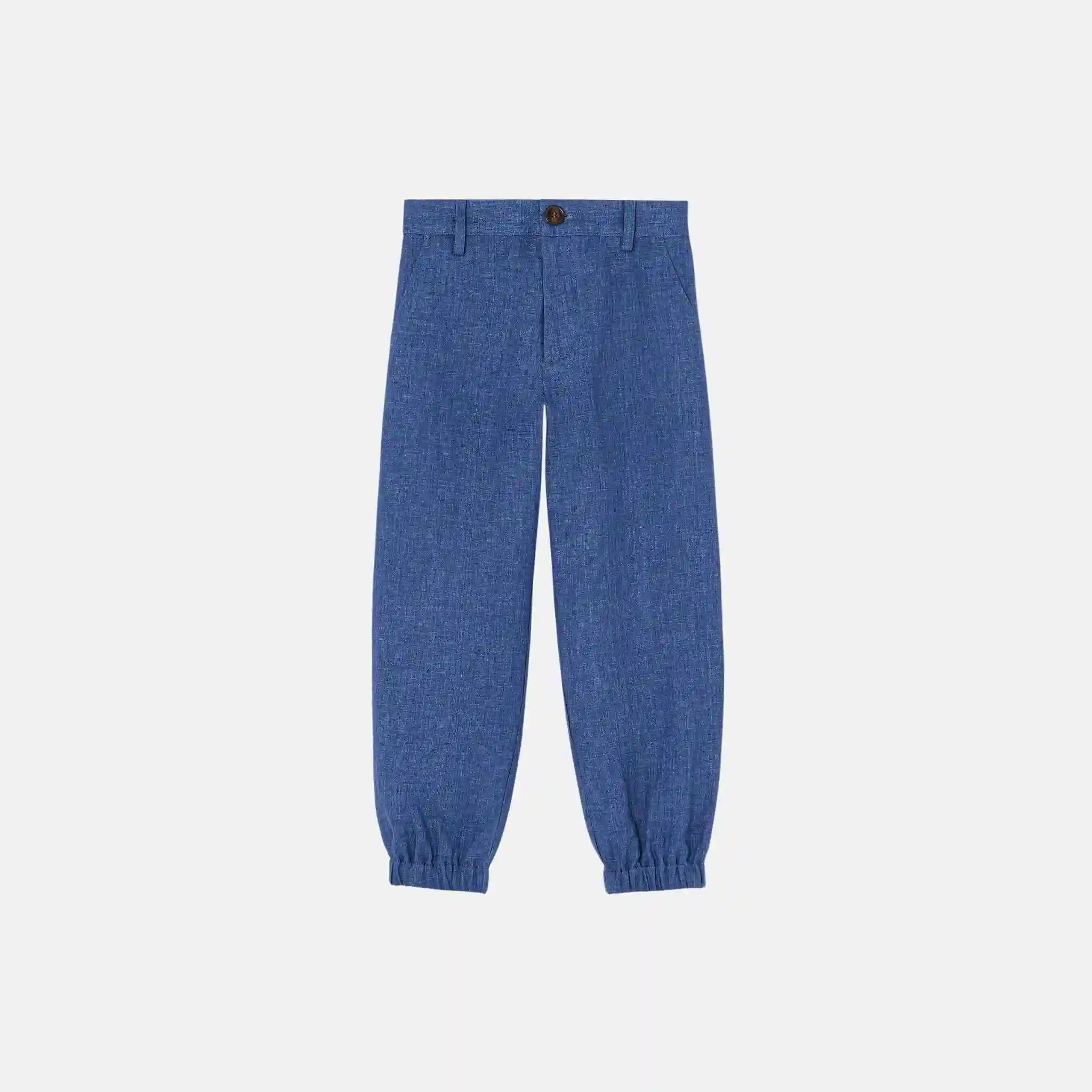 Loro Piana Kids Cole Pants Linen, Blue, Front