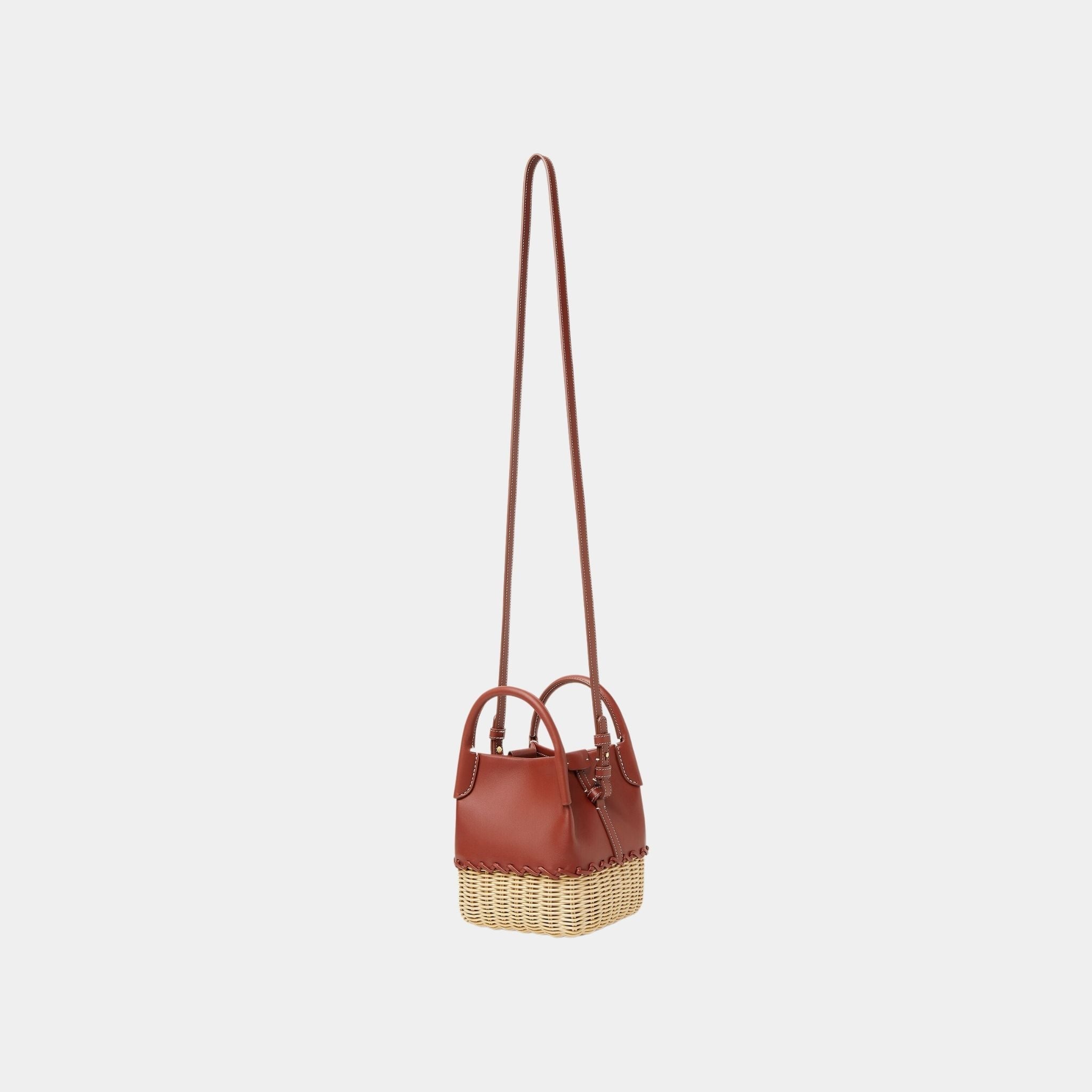 Micro Bale Bag Calfskin-Wicker With Suede Lining