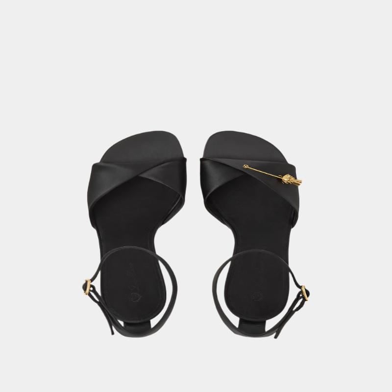 Olympia Heeled Sandal With Gem Set Buckle