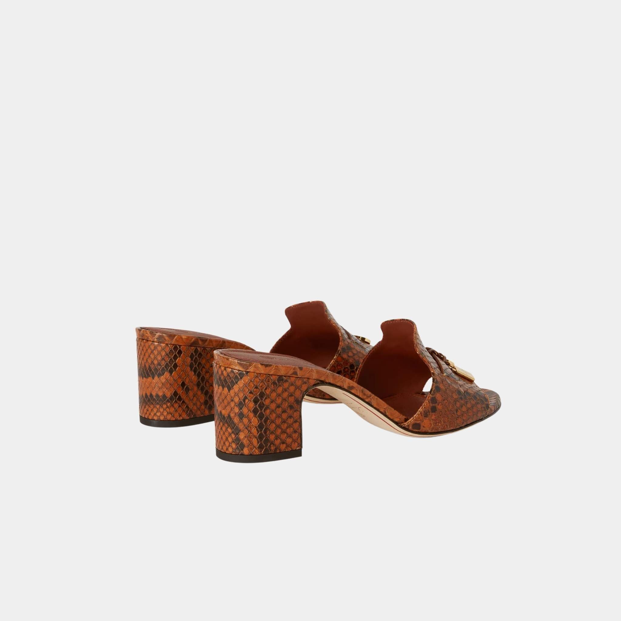 Summer Charms Heeled Sandal Matte Python Leather