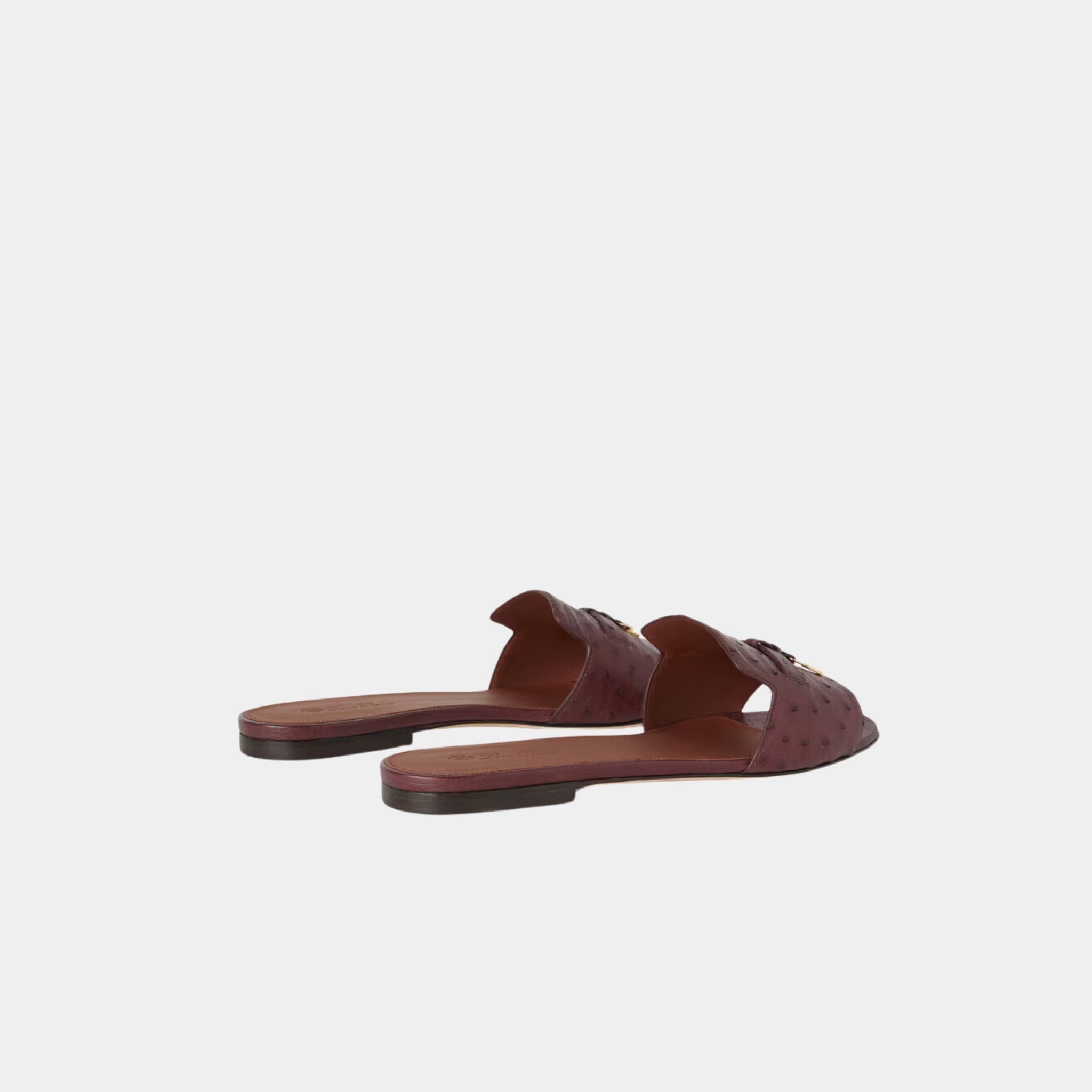 Summer Charms Ostrich Leather Flat Sandal