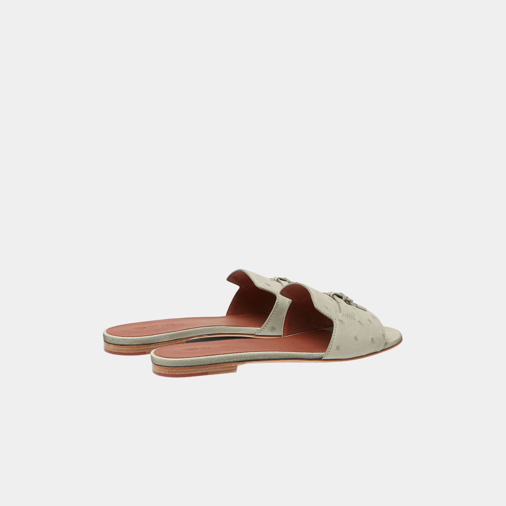 Summer Charms Ostrich Leather Flat Sandal