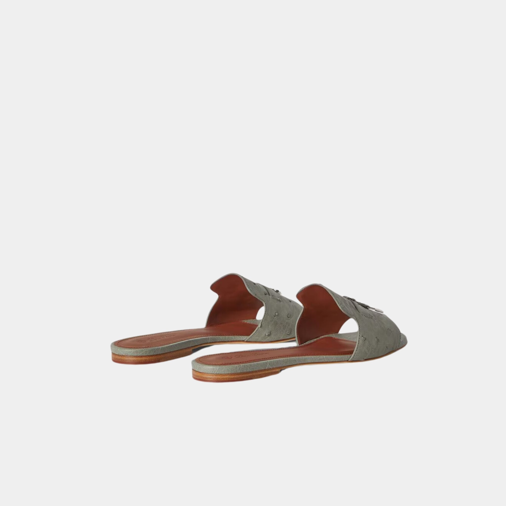 Summer Charms Sandal Flats Ostrich Leather