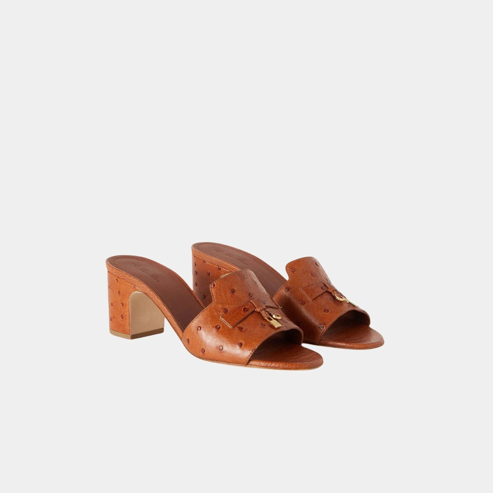 Summer Charms Sandal Heeled Ostrich Leather