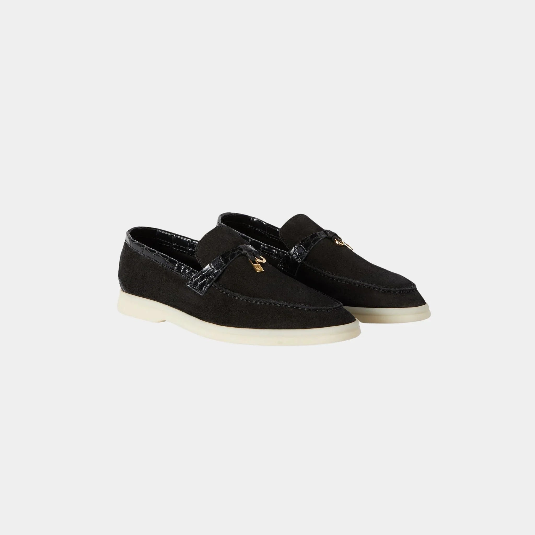 Summer Charms Walk Loafers Suede with Alligator Skin