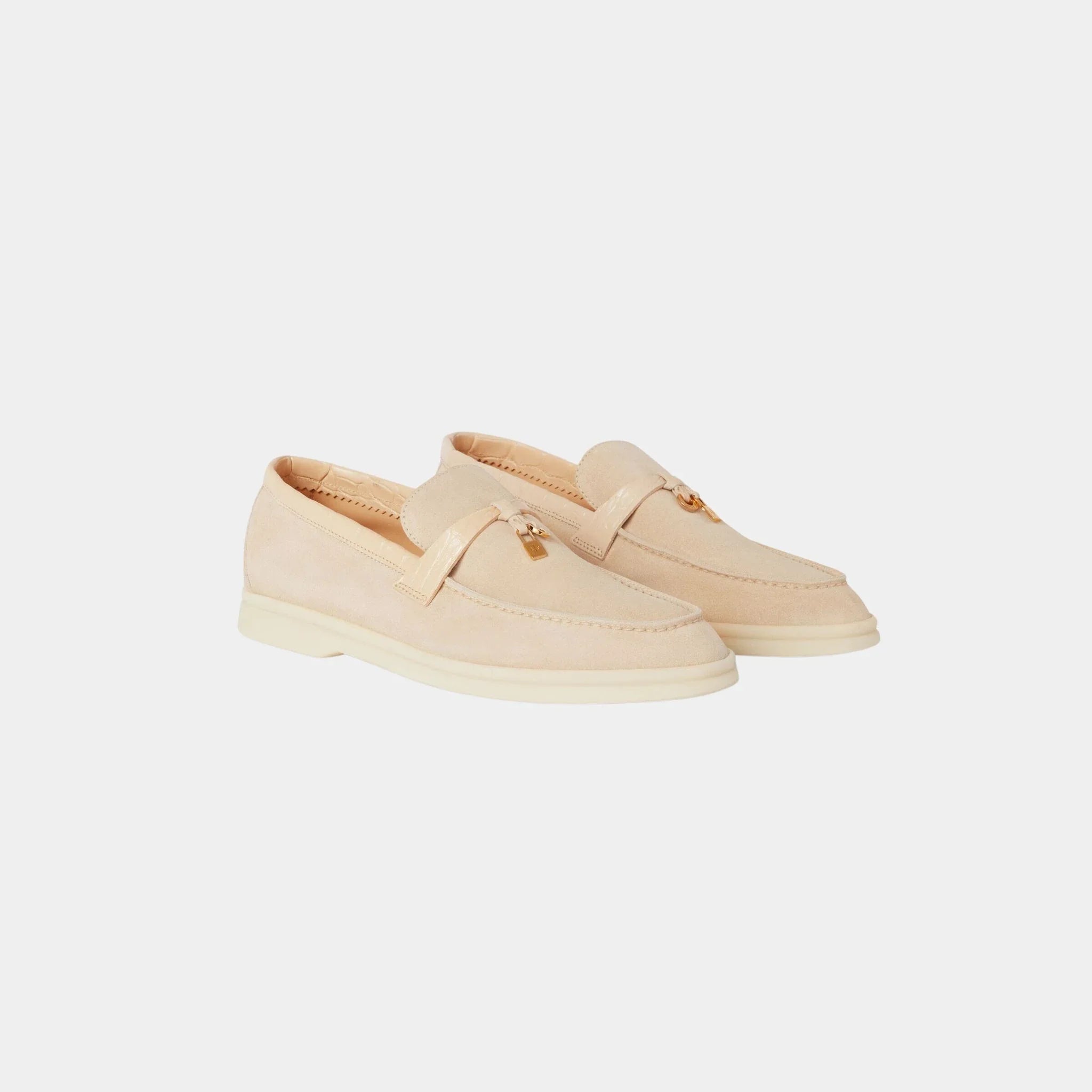 Summer Charms Walk Loafers Suede with Alligator Skin