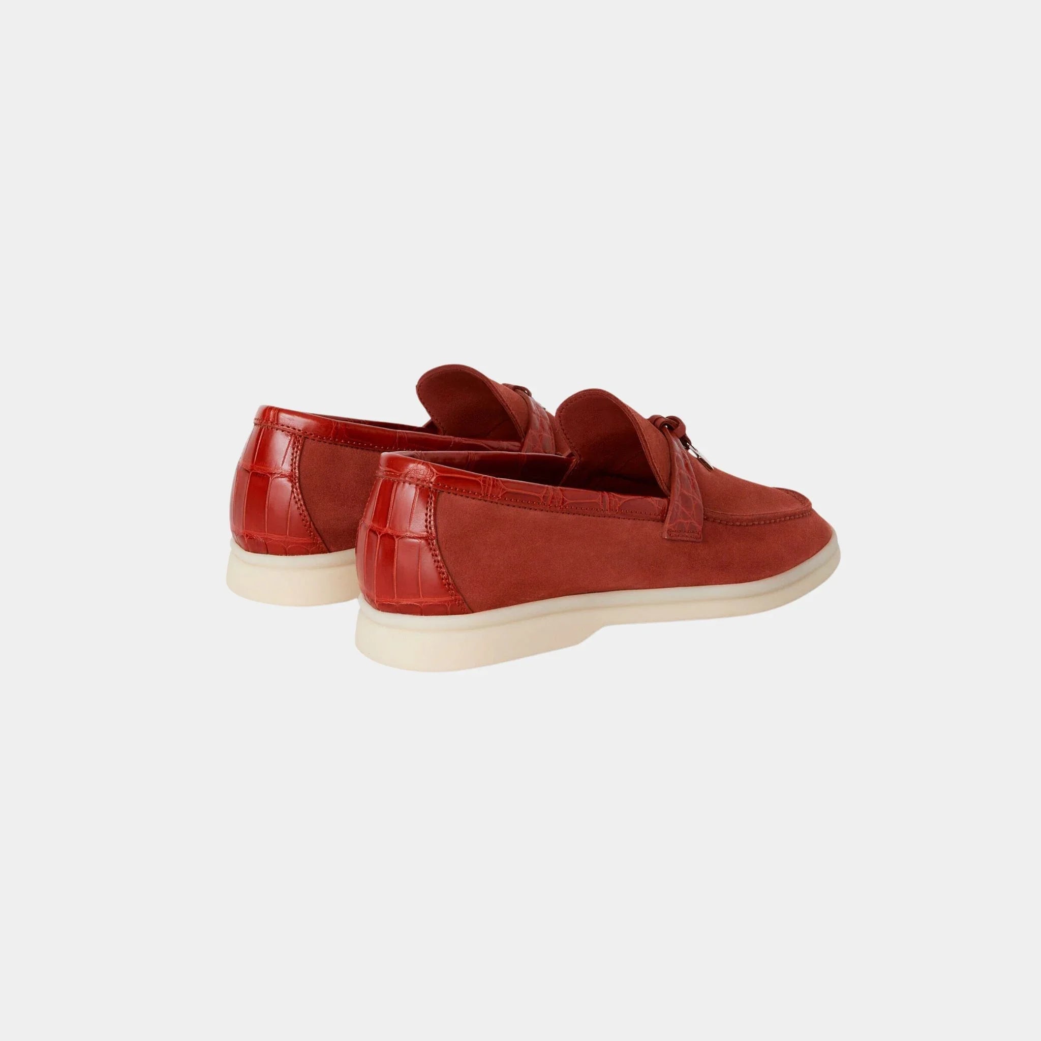 Summer Charms Walk Loafers Suede with Alligator Skin