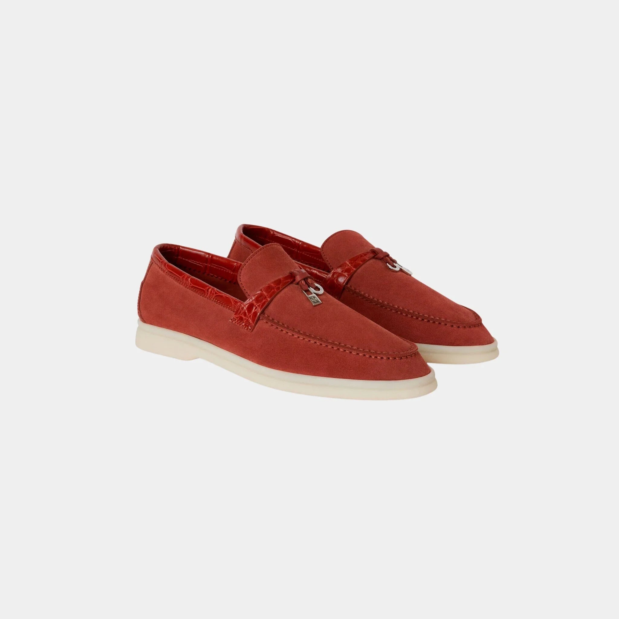 Summer Charms Walk Loafers Suede with Alligator Skin