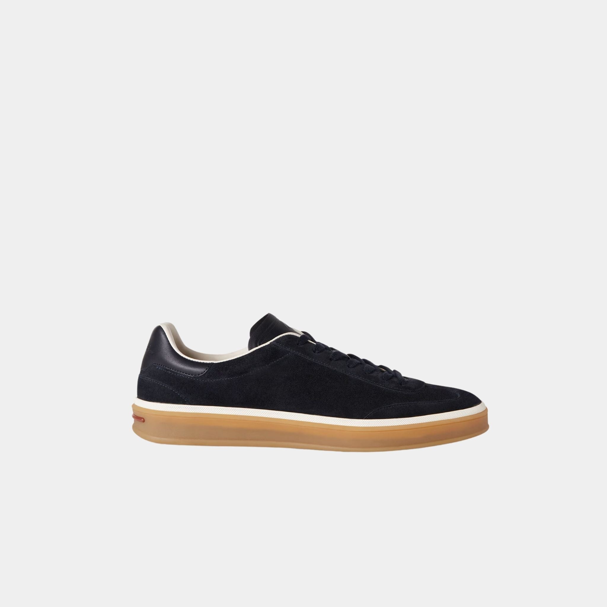 Loro Piana Tennis Walk Suede Calf Split Sneaker, Navy Blue, Side