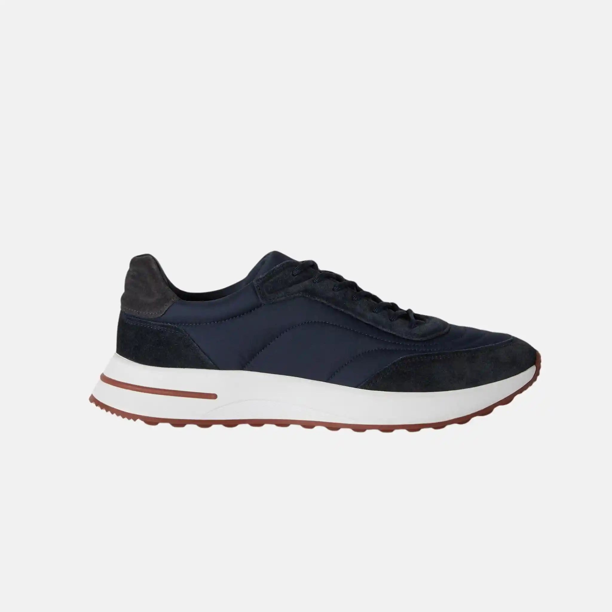 Loro Piana Week End Walk Sneaker Microfibre Storm System, Navy Blue, Front