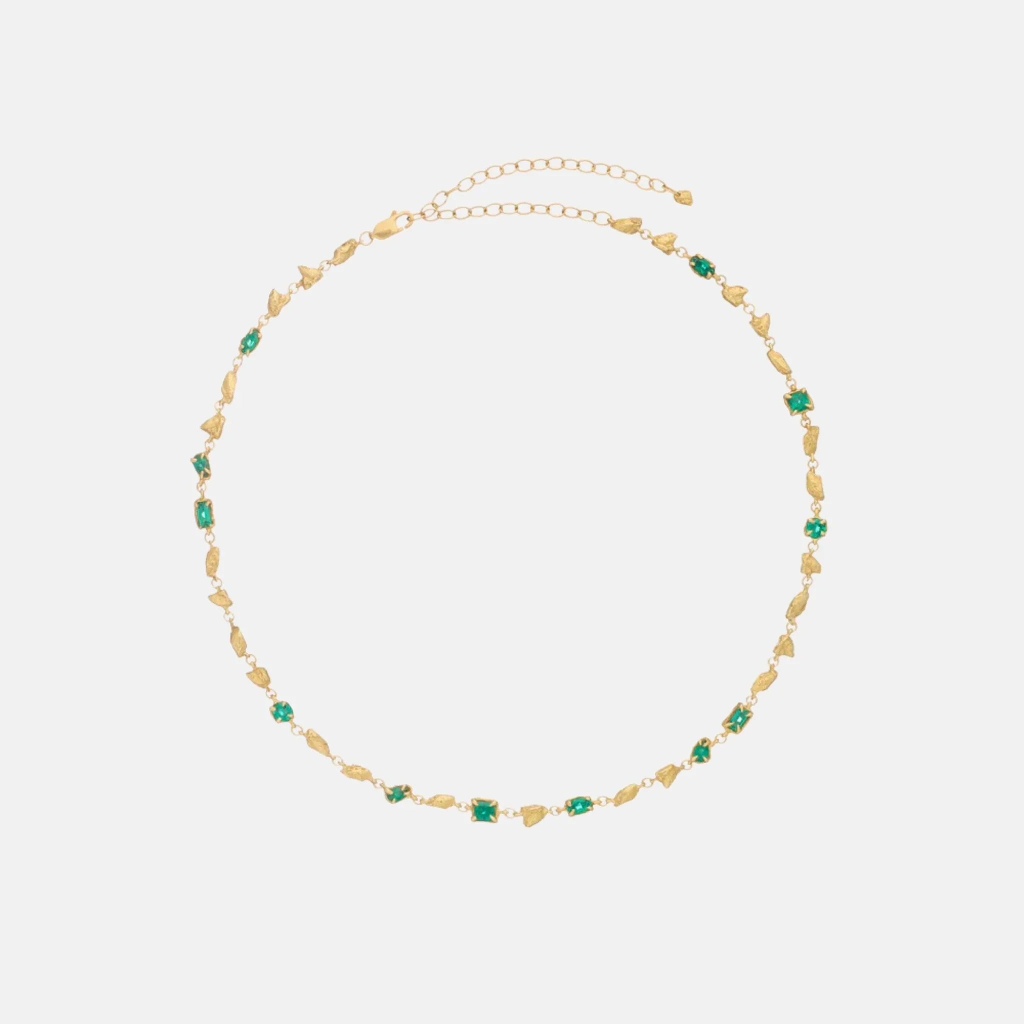 Loveness Lee Hali 18K Gold Plated Recycled Silver Necklace, Lab Grown, Emerald