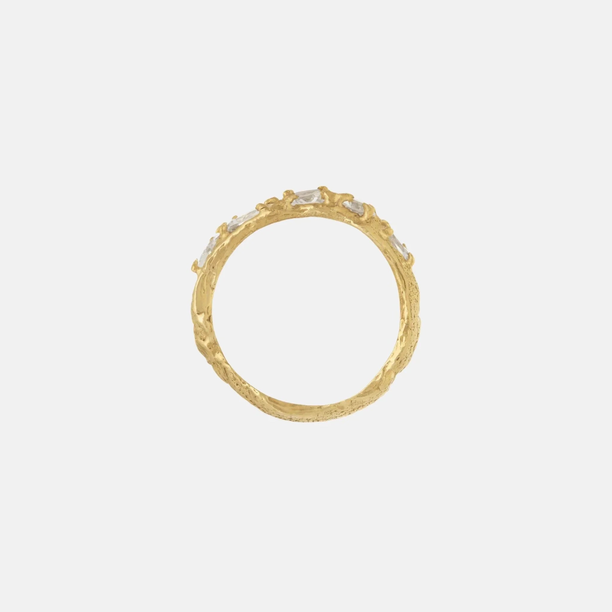 Mara White Sapphire 18K Gold Plated Silver Ring