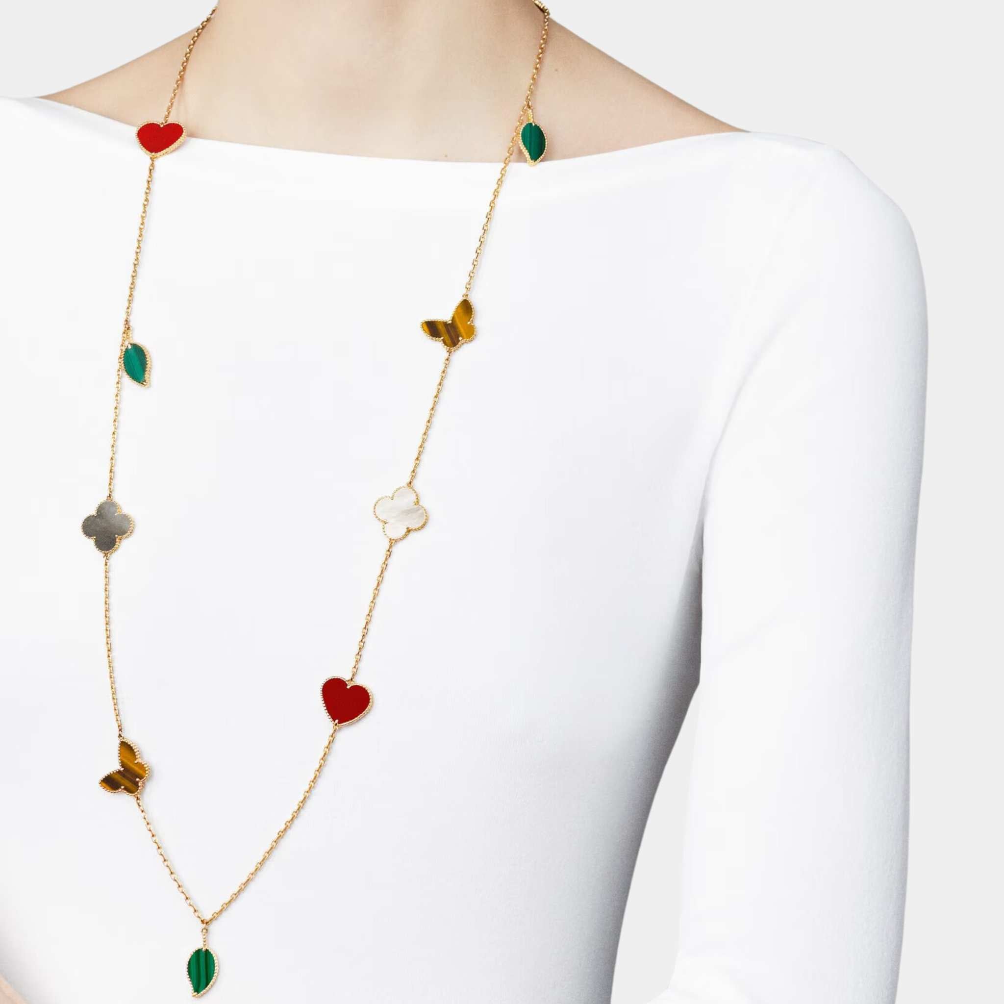 Lucky Alhambra Long Necklace 12 Motifs